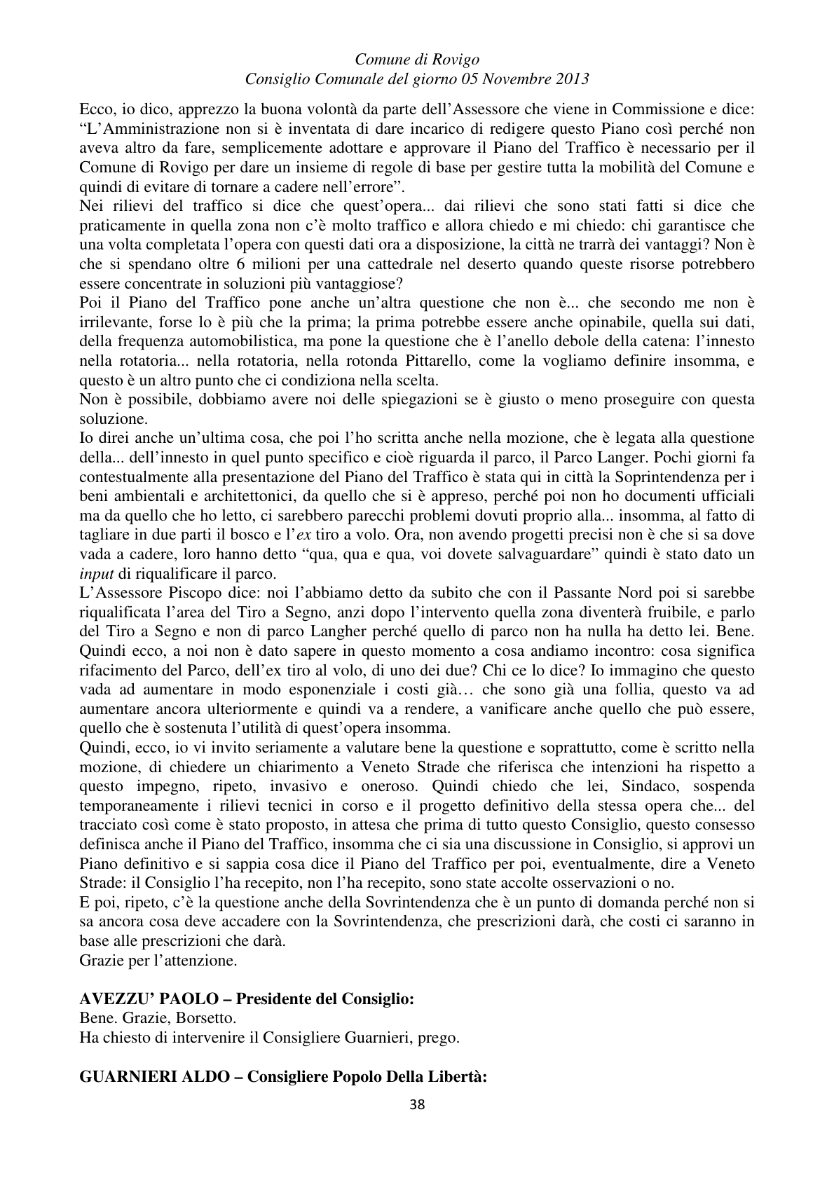Pagina 38 del verbale