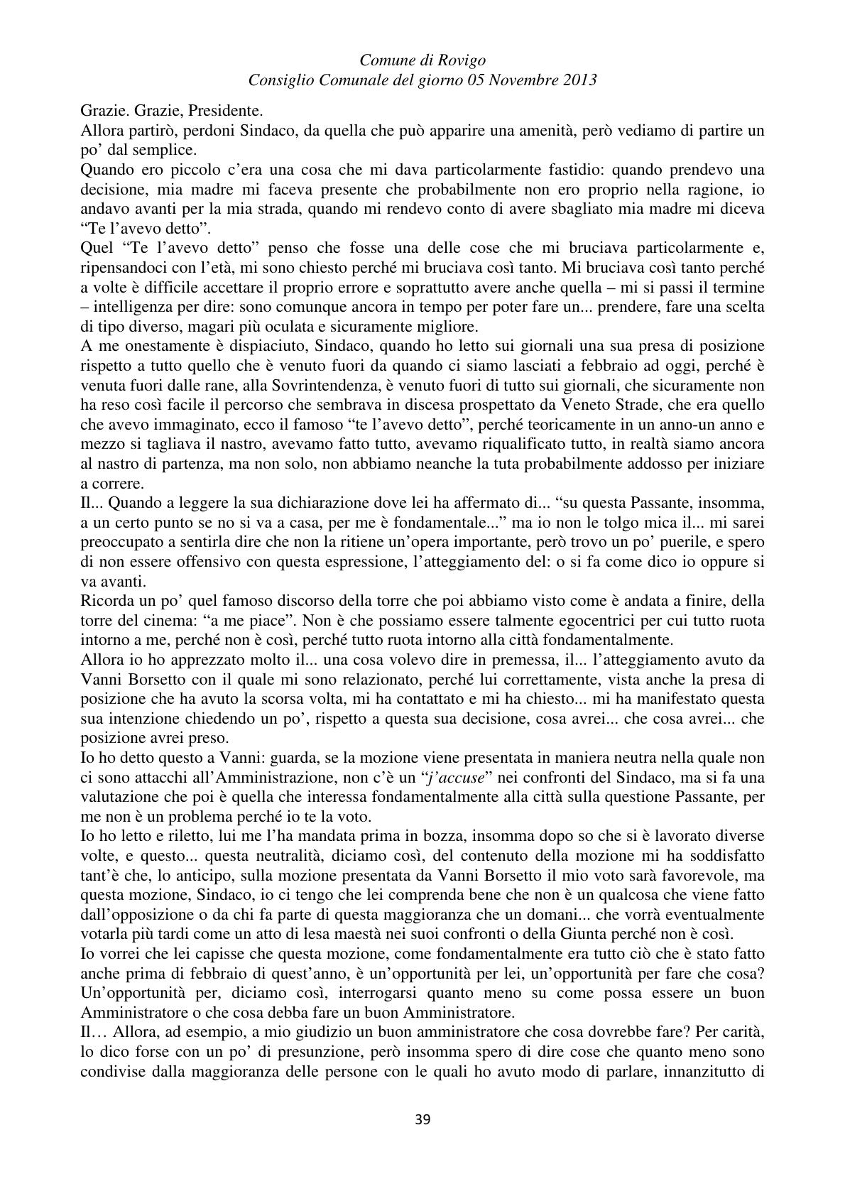 Pagina 39 del verbale