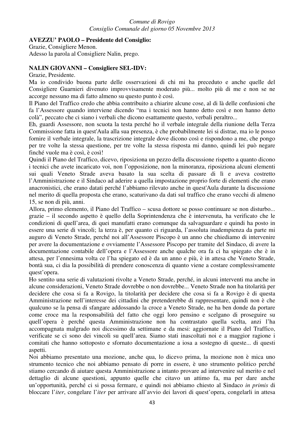 Pagina 43 del verbale