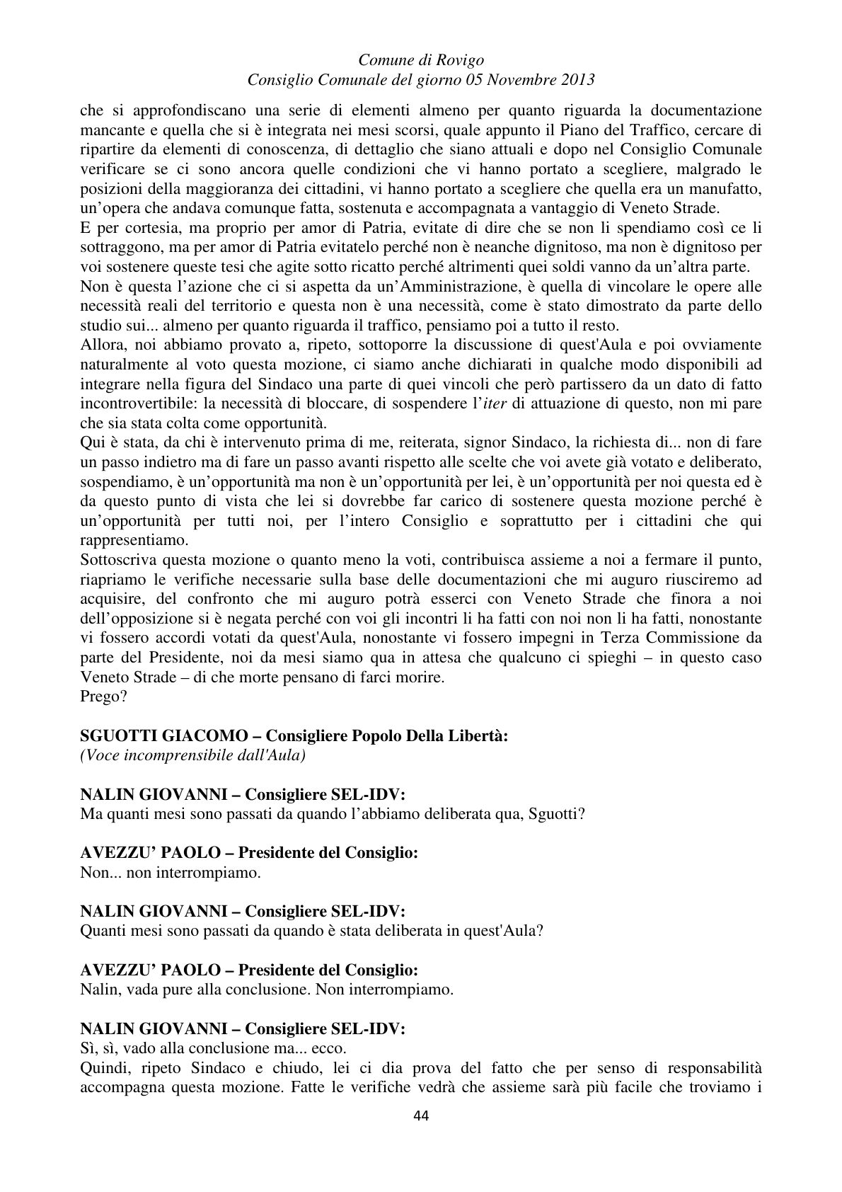 Pagina 44 del verbale