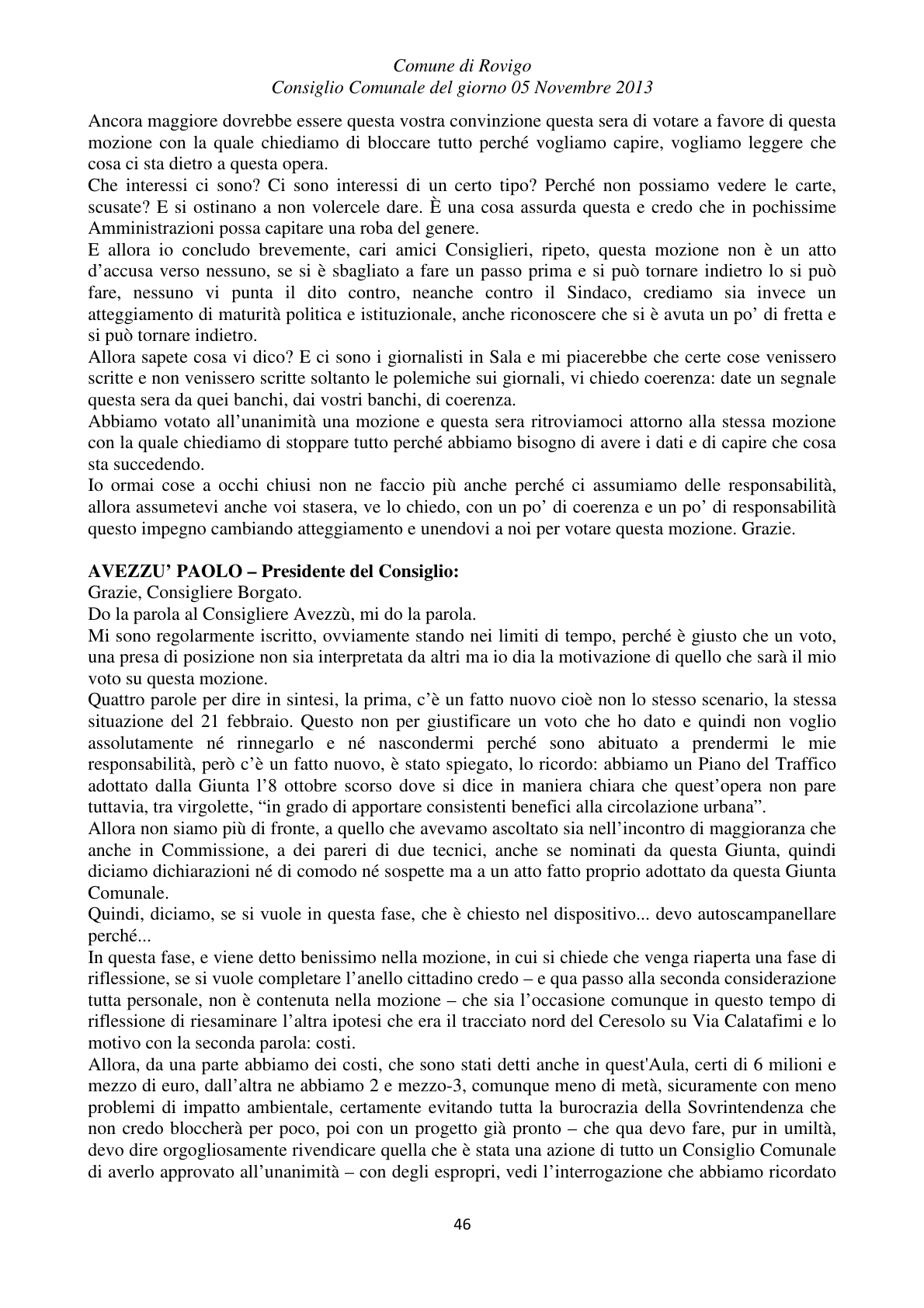 Pagina 46 del verbale