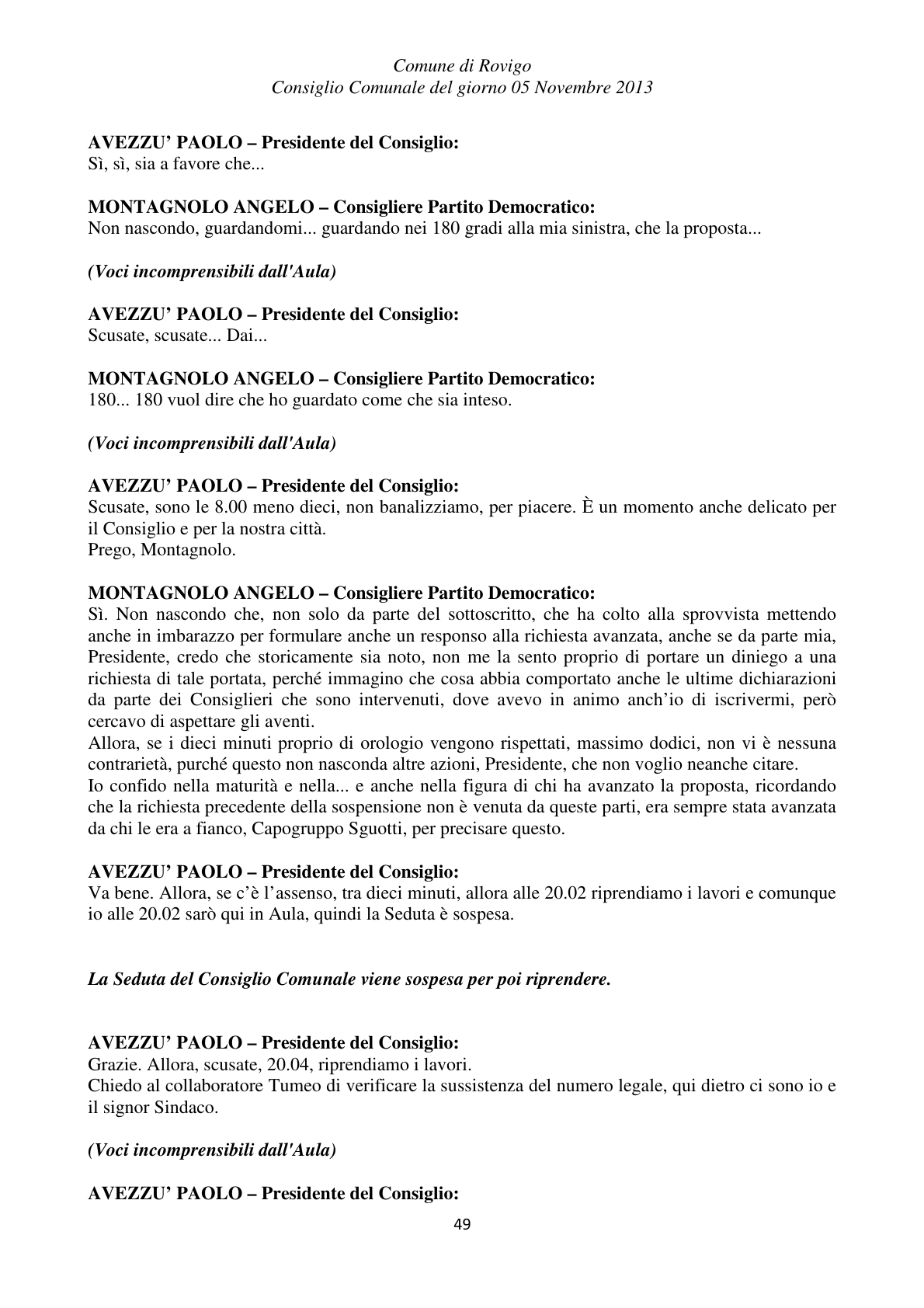 Pagina 49 del verbale