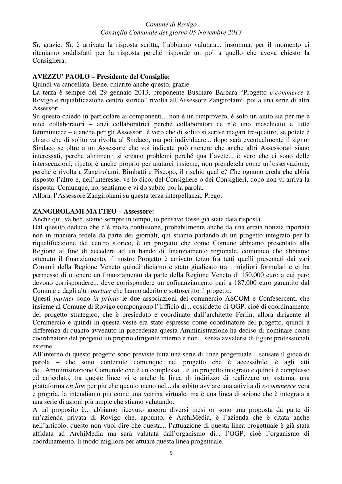 Pagina 5 del verbale