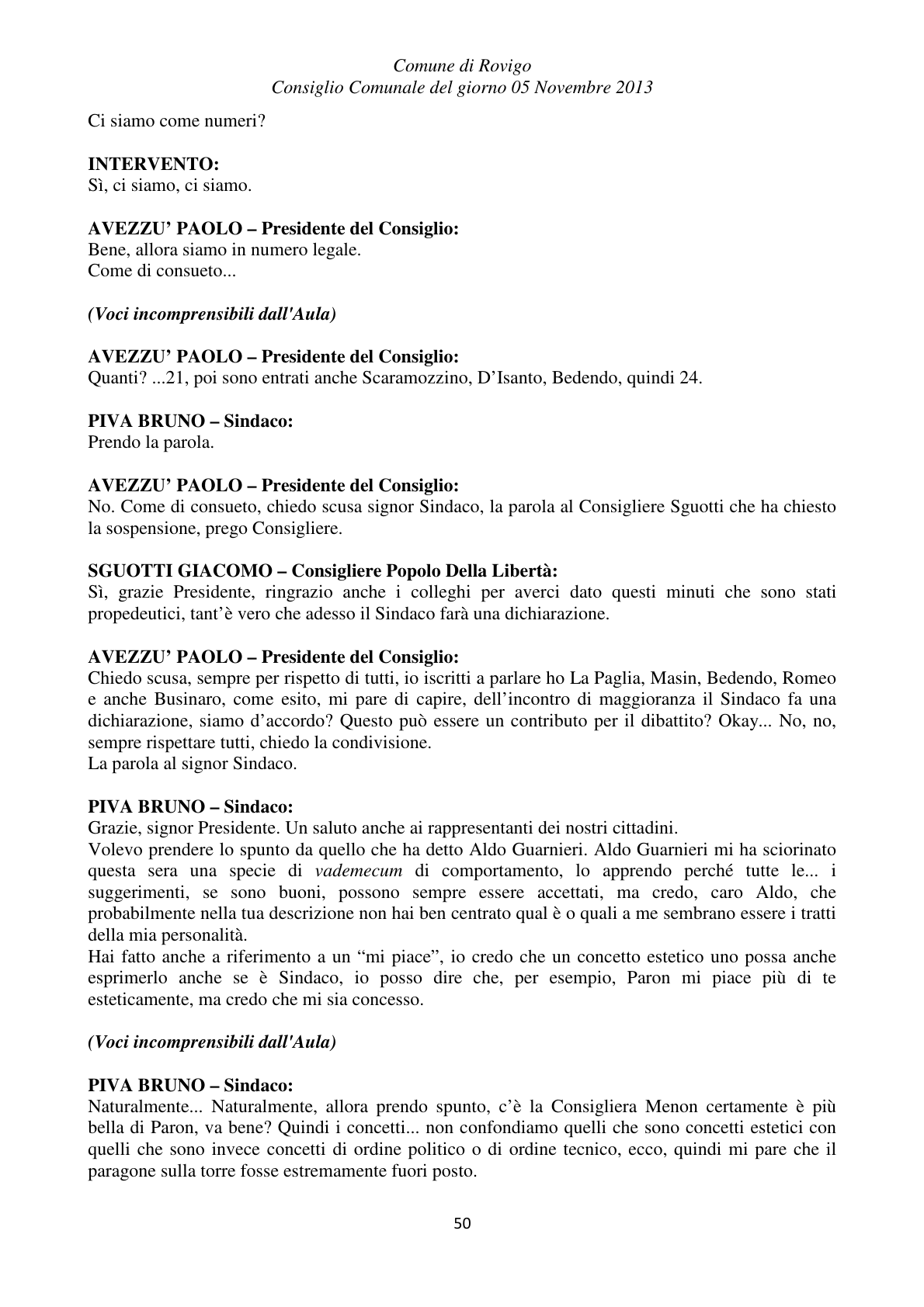 Pagina 50 del verbale
