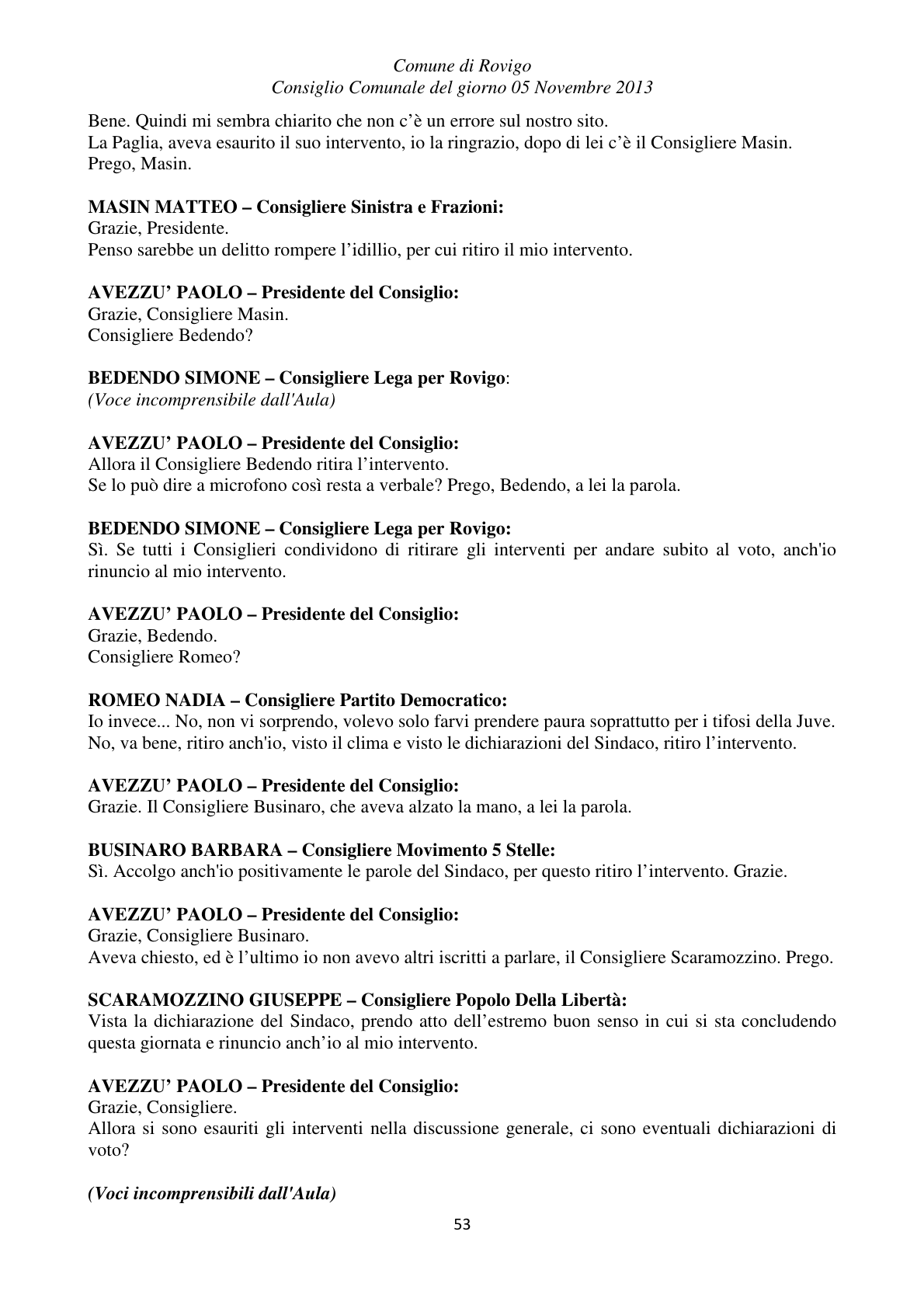 Pagina 53 del verbale
