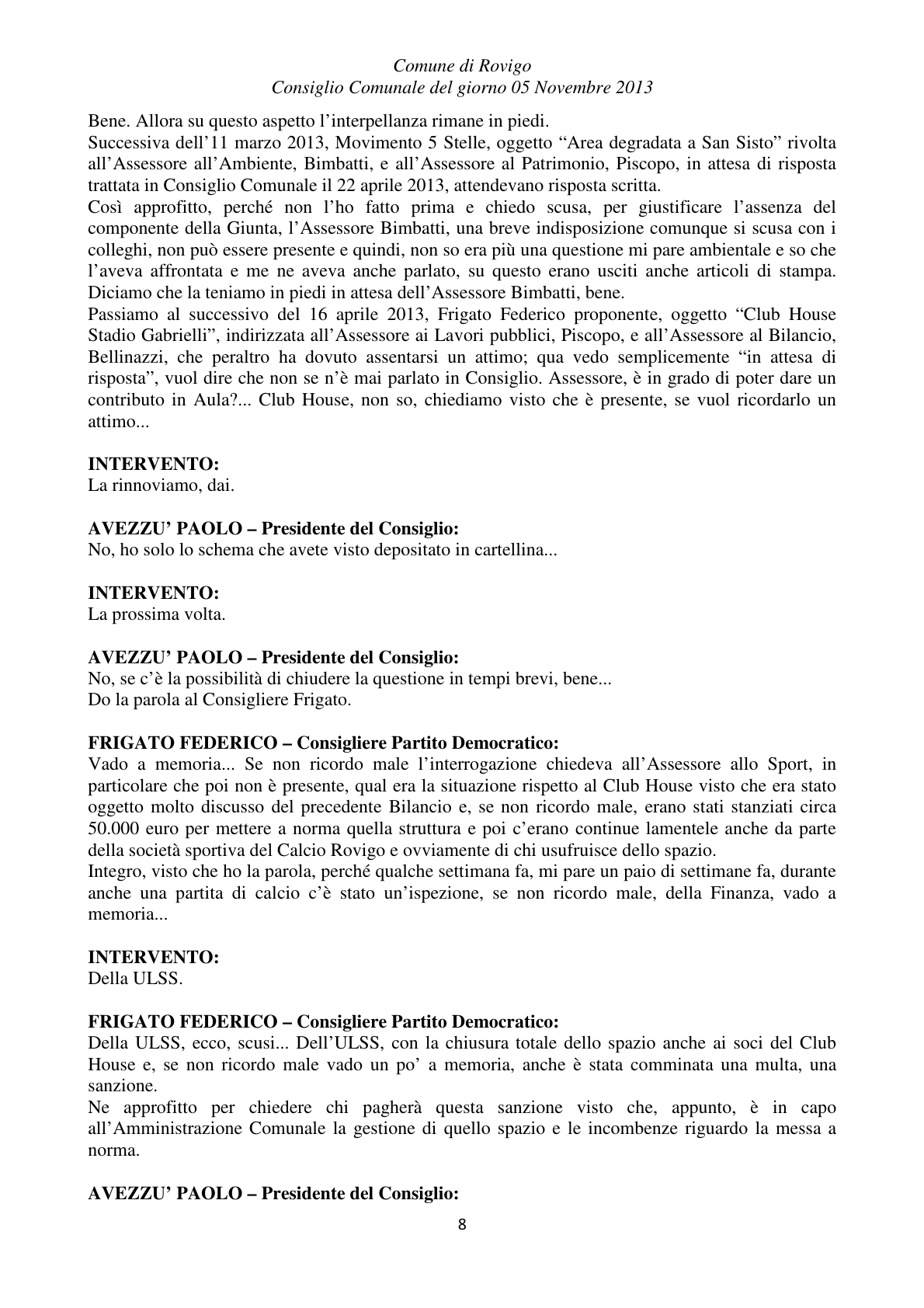 Pagina 8 del verbale