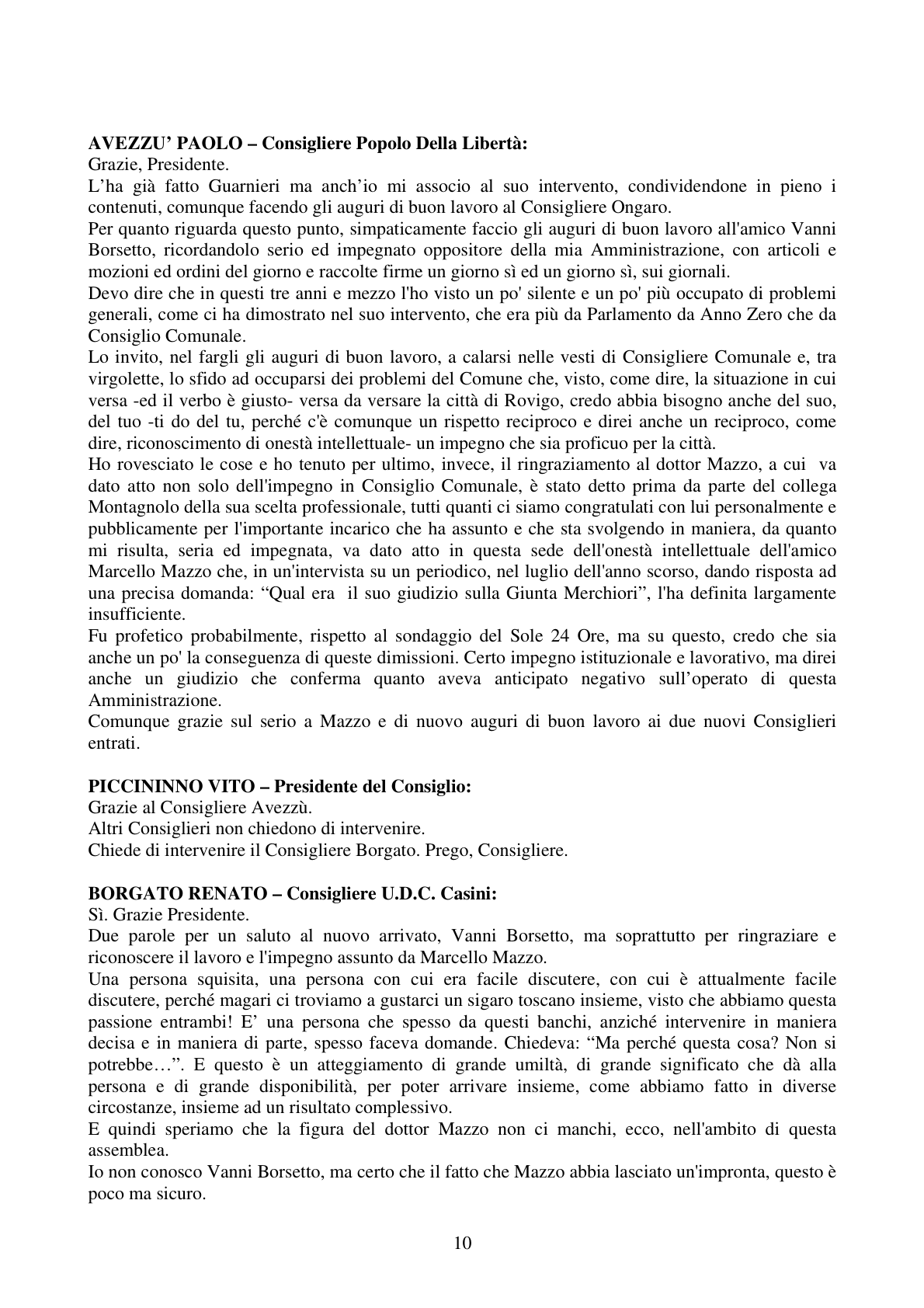 Pagina 10 del verbale