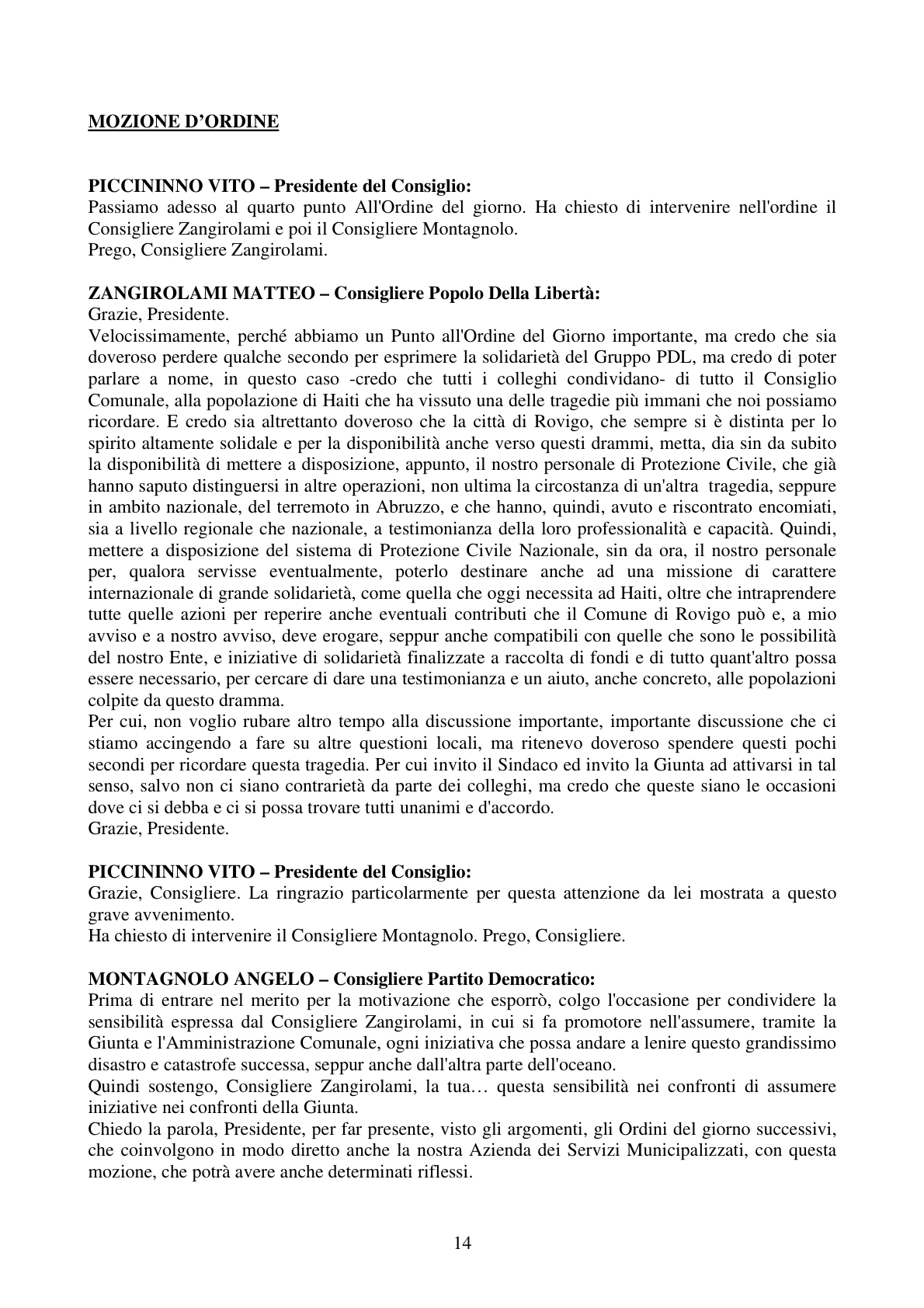 Pagina 14 del verbale