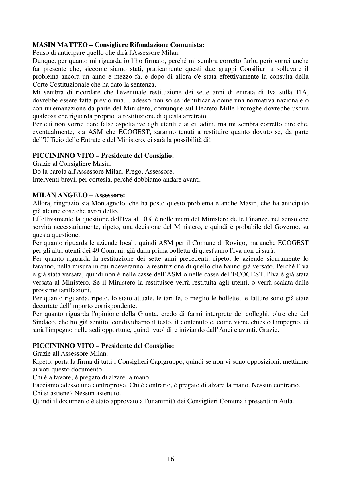Pagina 16 del verbale