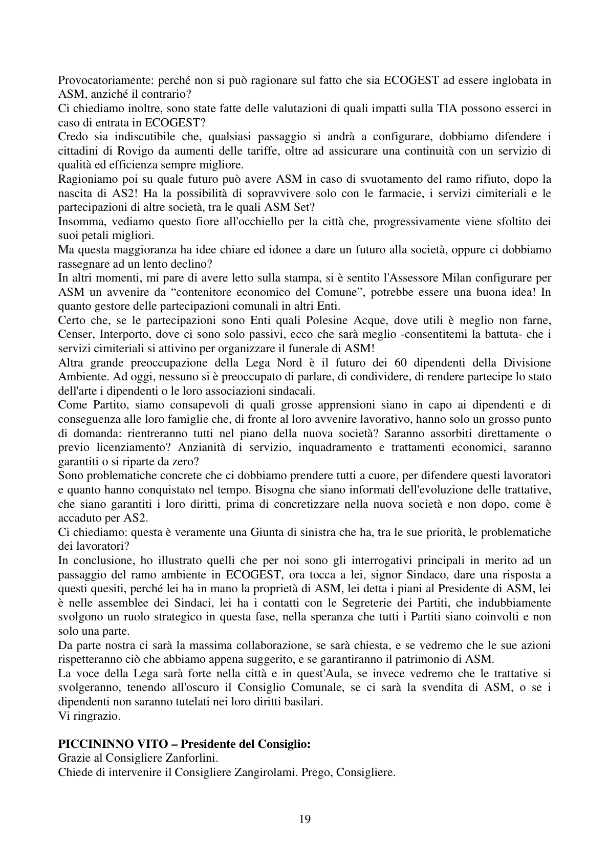 Pagina 19 del verbale