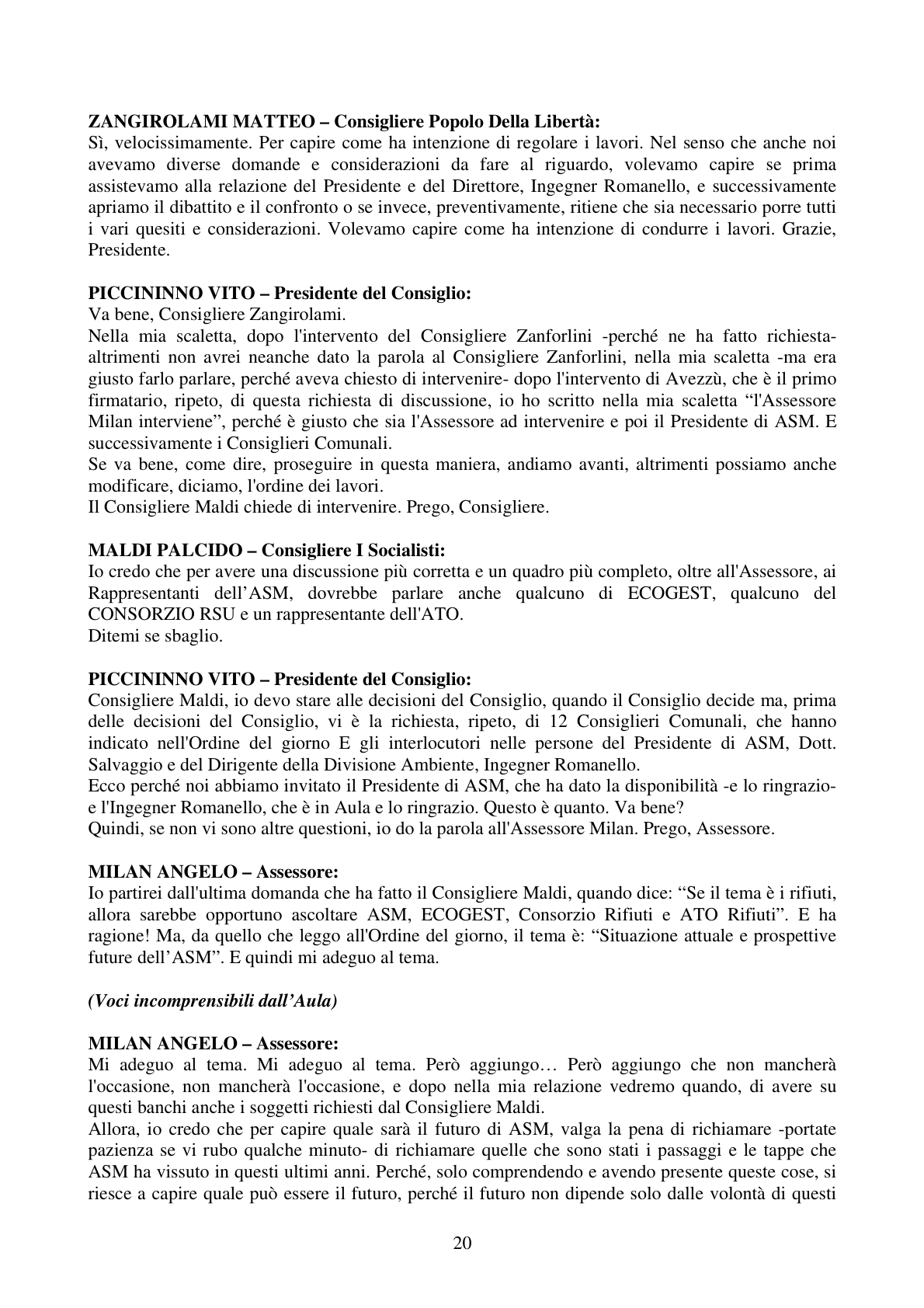 Pagina 20 del verbale