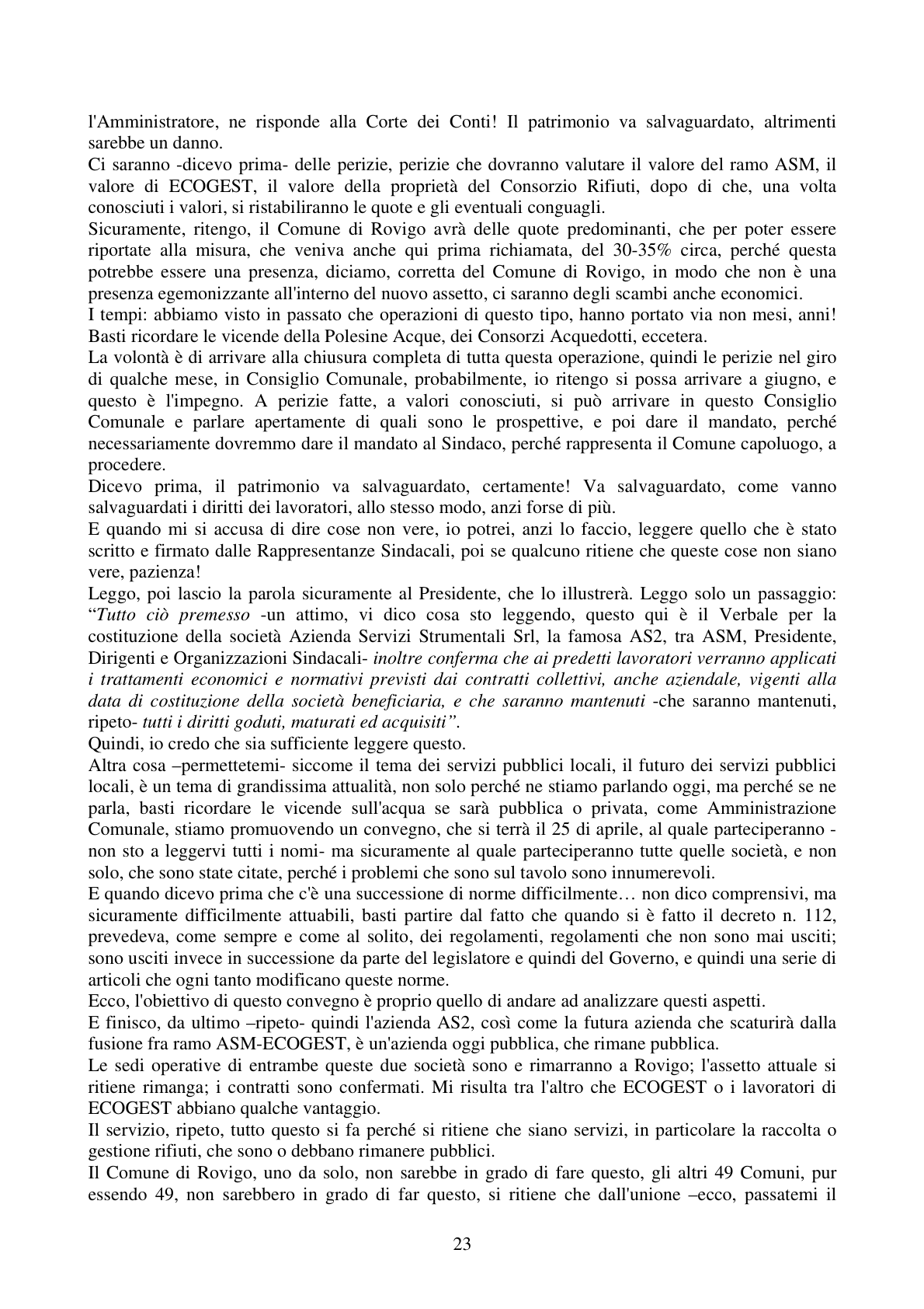 Pagina 23 del verbale