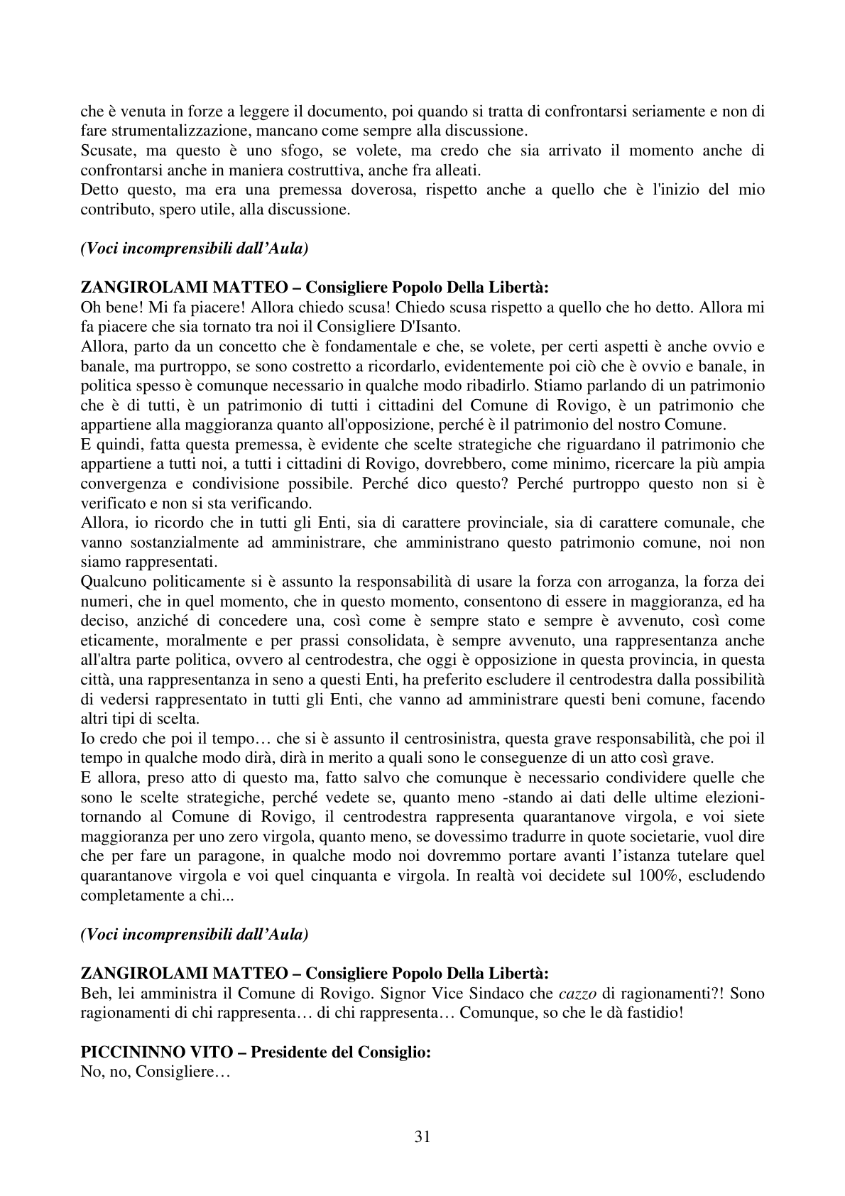 Pagina 31 del verbale