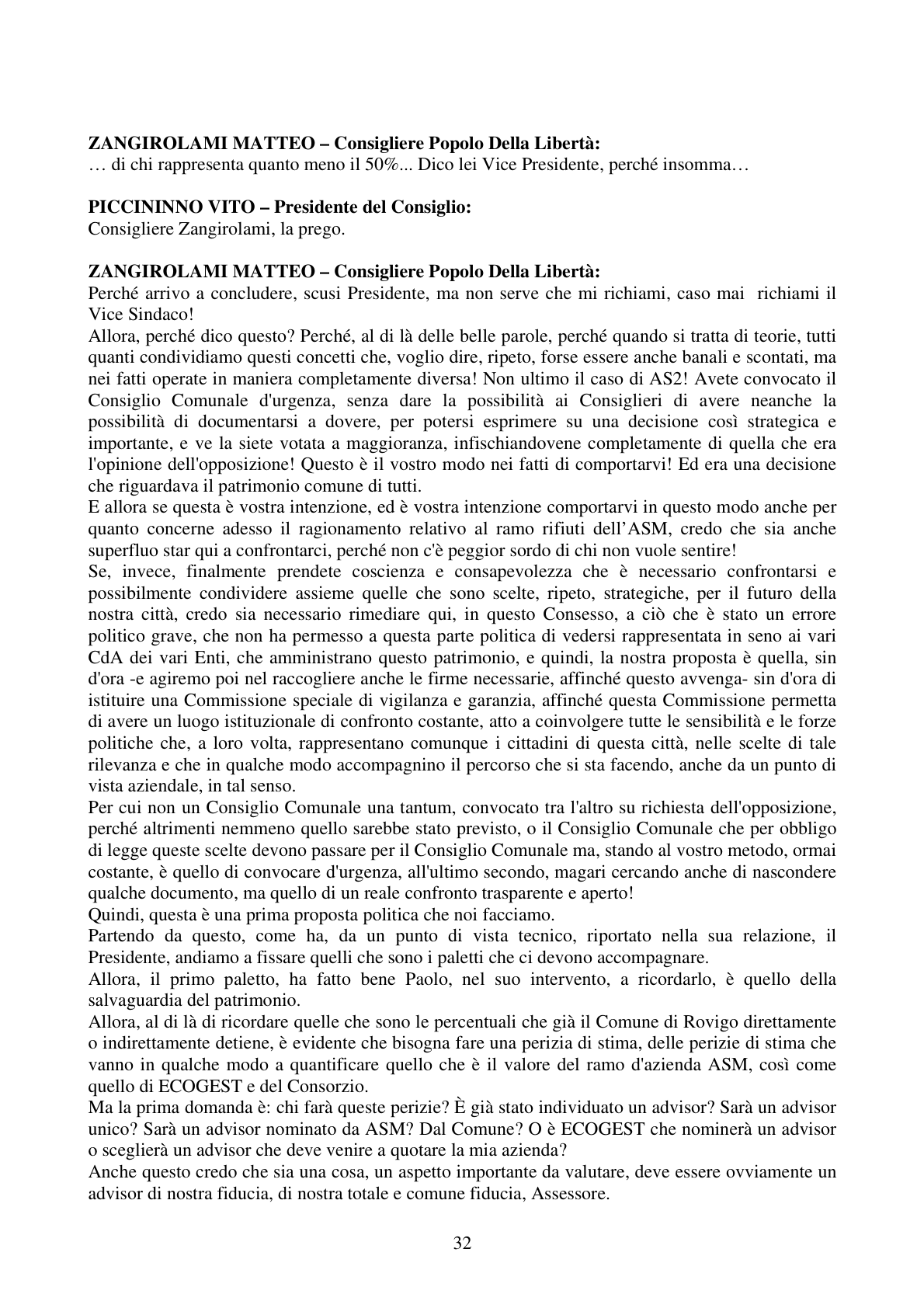 Pagina 32 del verbale