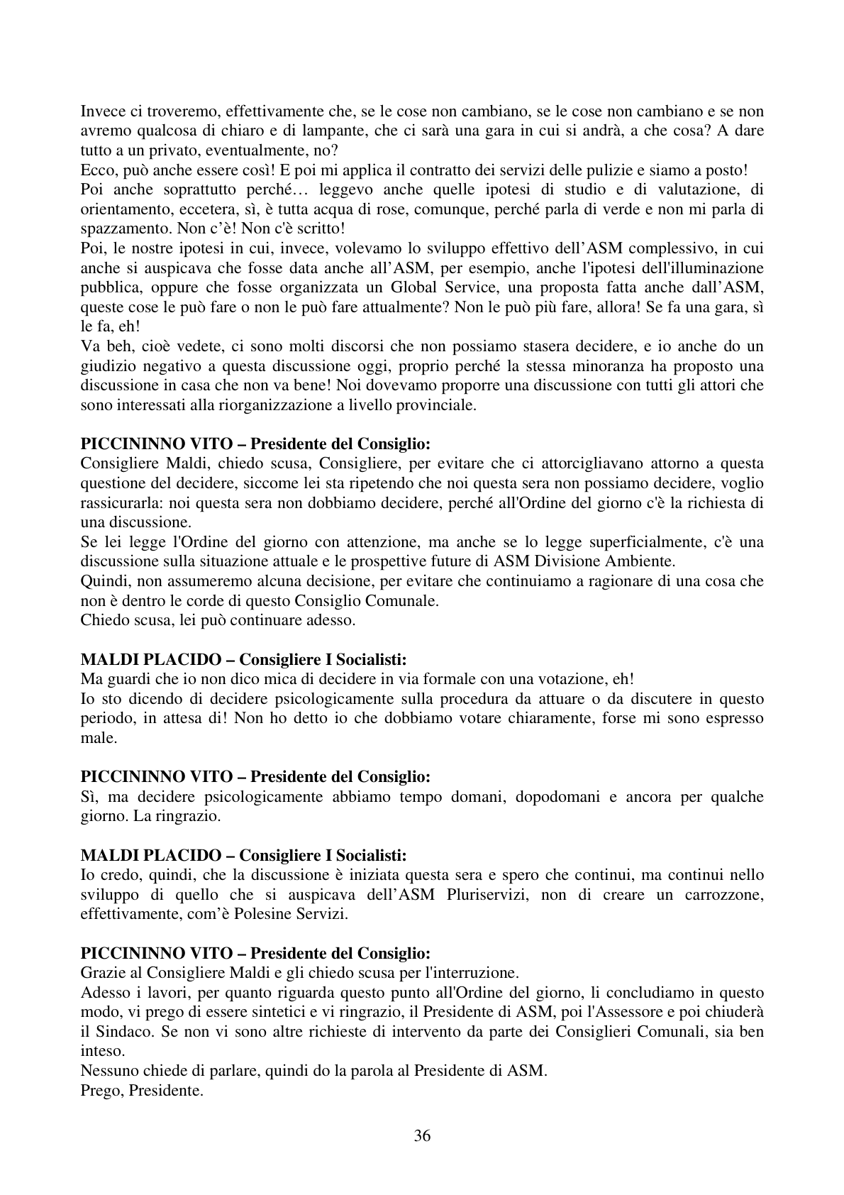Pagina 36 del verbale