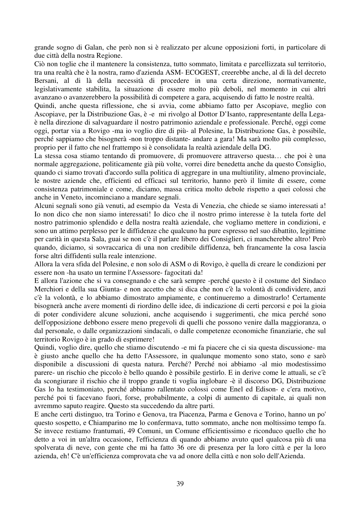 Pagina 39 del verbale