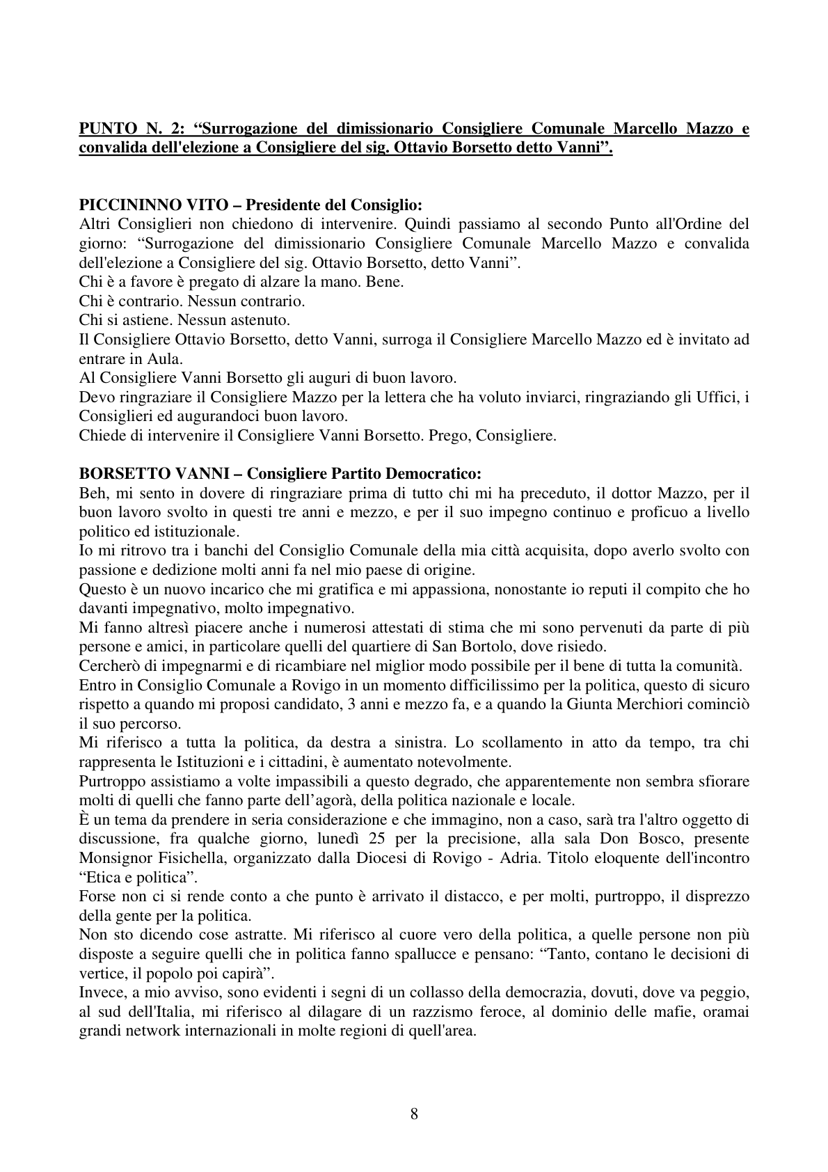 Pagina 8 del verbale