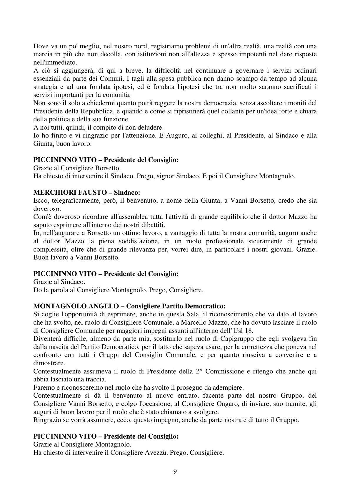 Pagina 9 del verbale