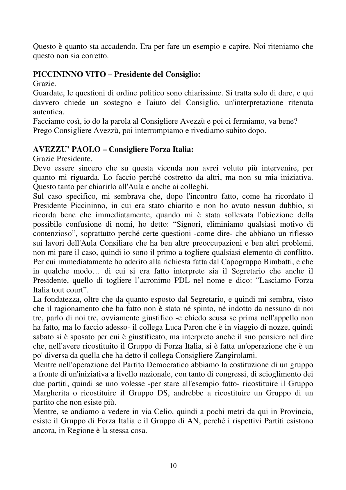 Pagina 10 del verbale