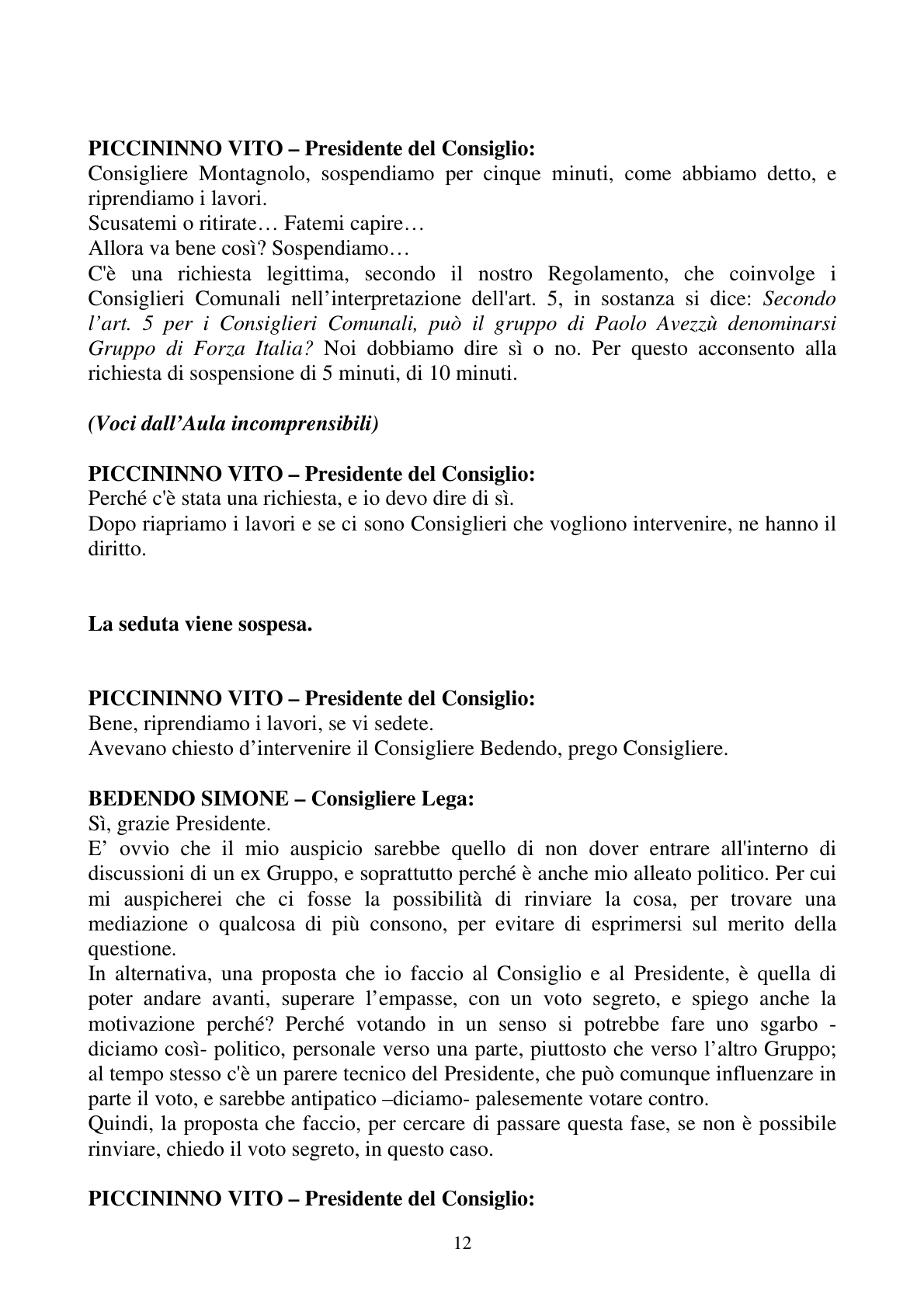 Pagina 12 del verbale