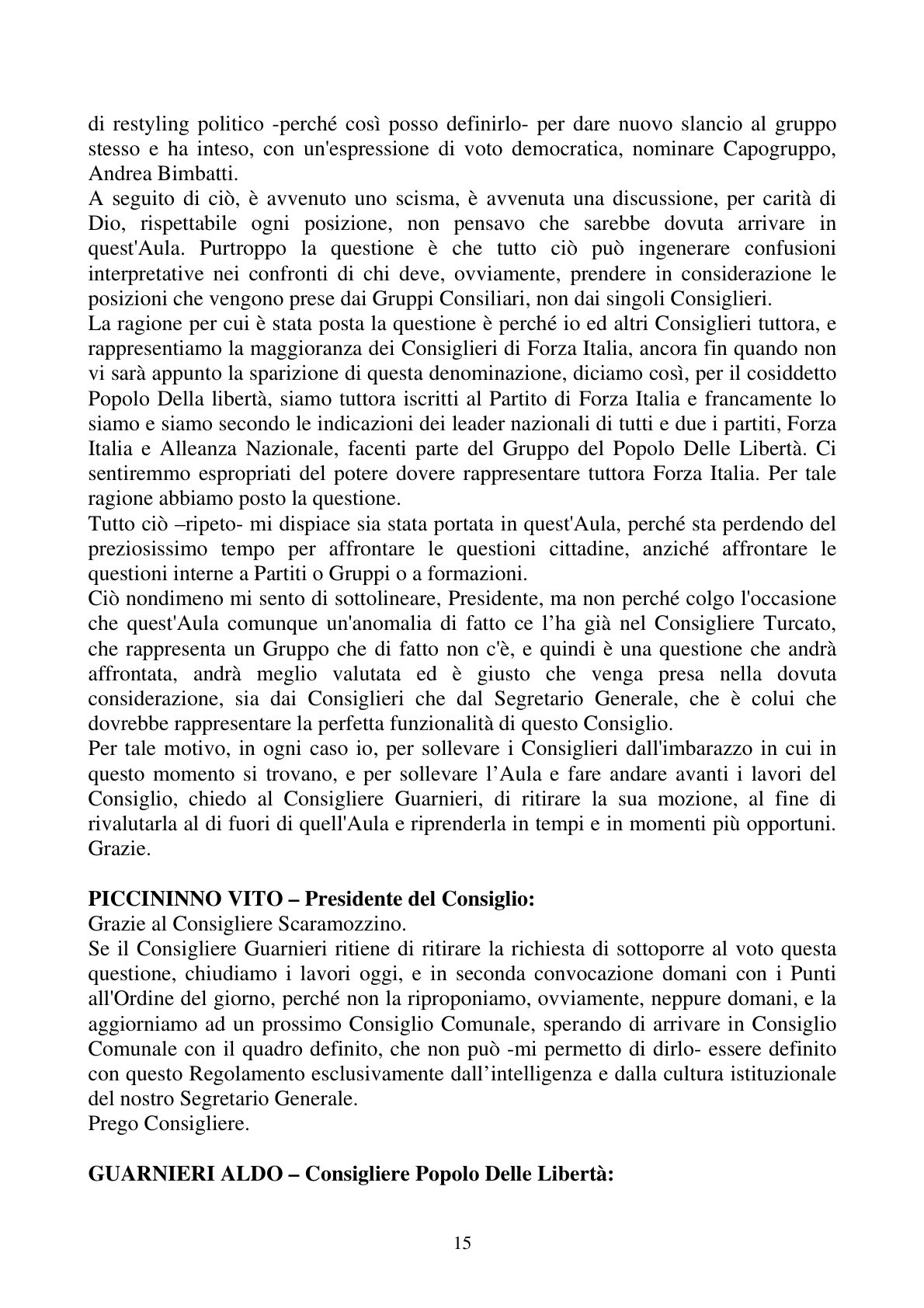 Pagina 15 del verbale