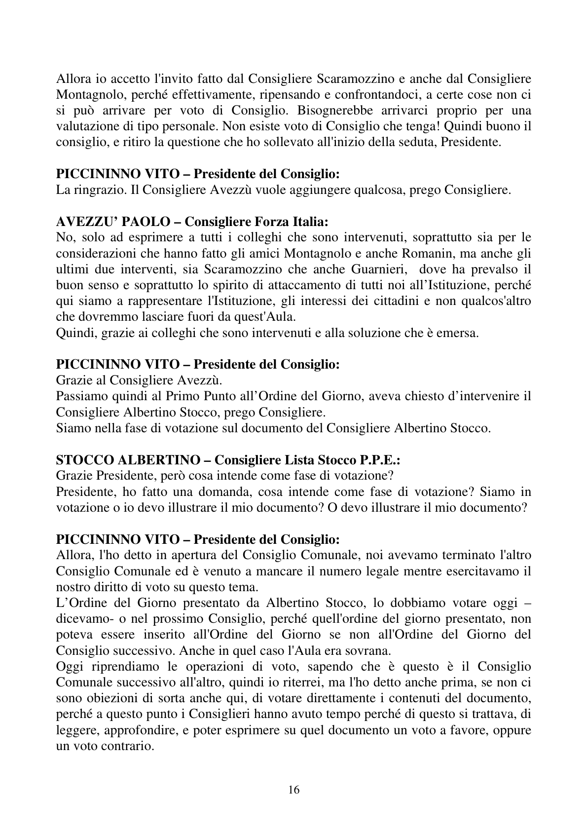 Pagina 16 del verbale
