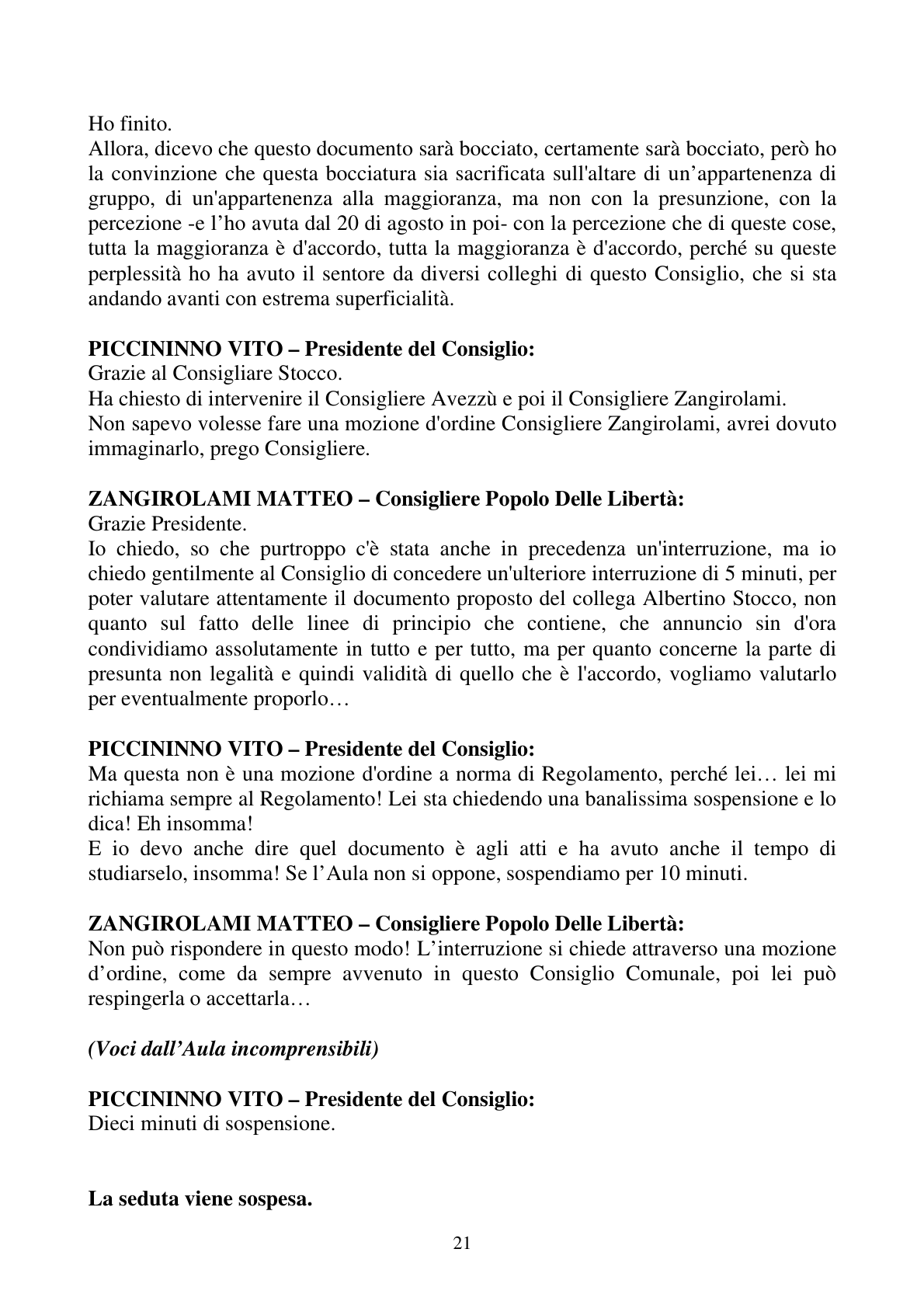 Pagina 21 del verbale
