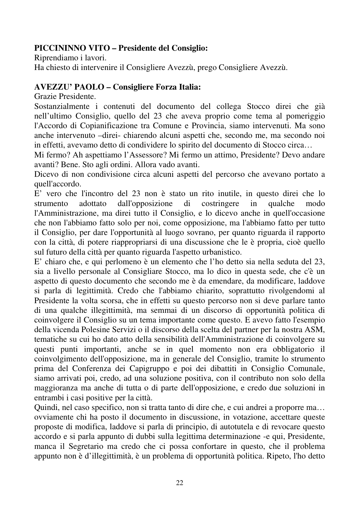 Pagina 22 del verbale
