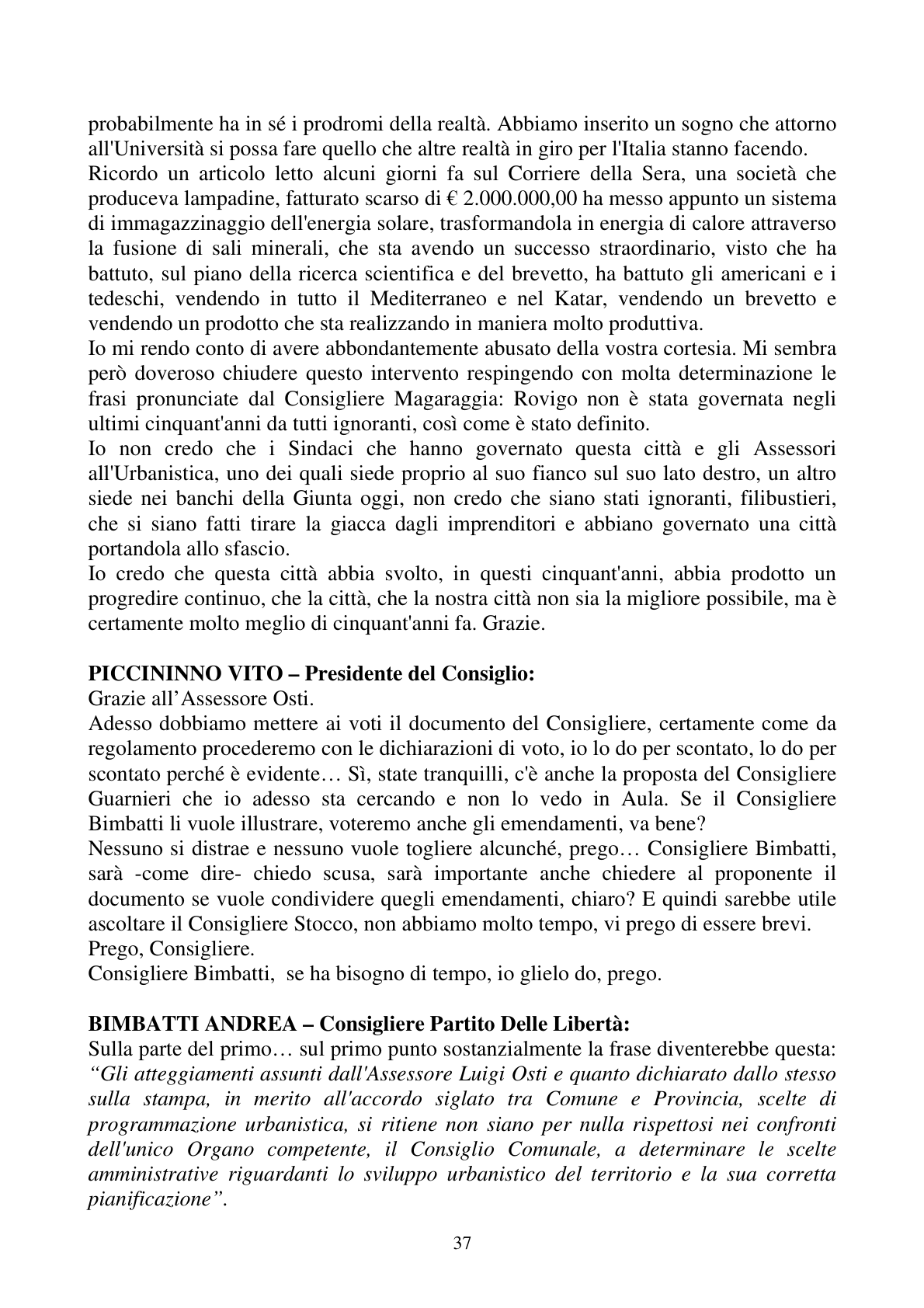 Pagina 37 del verbale