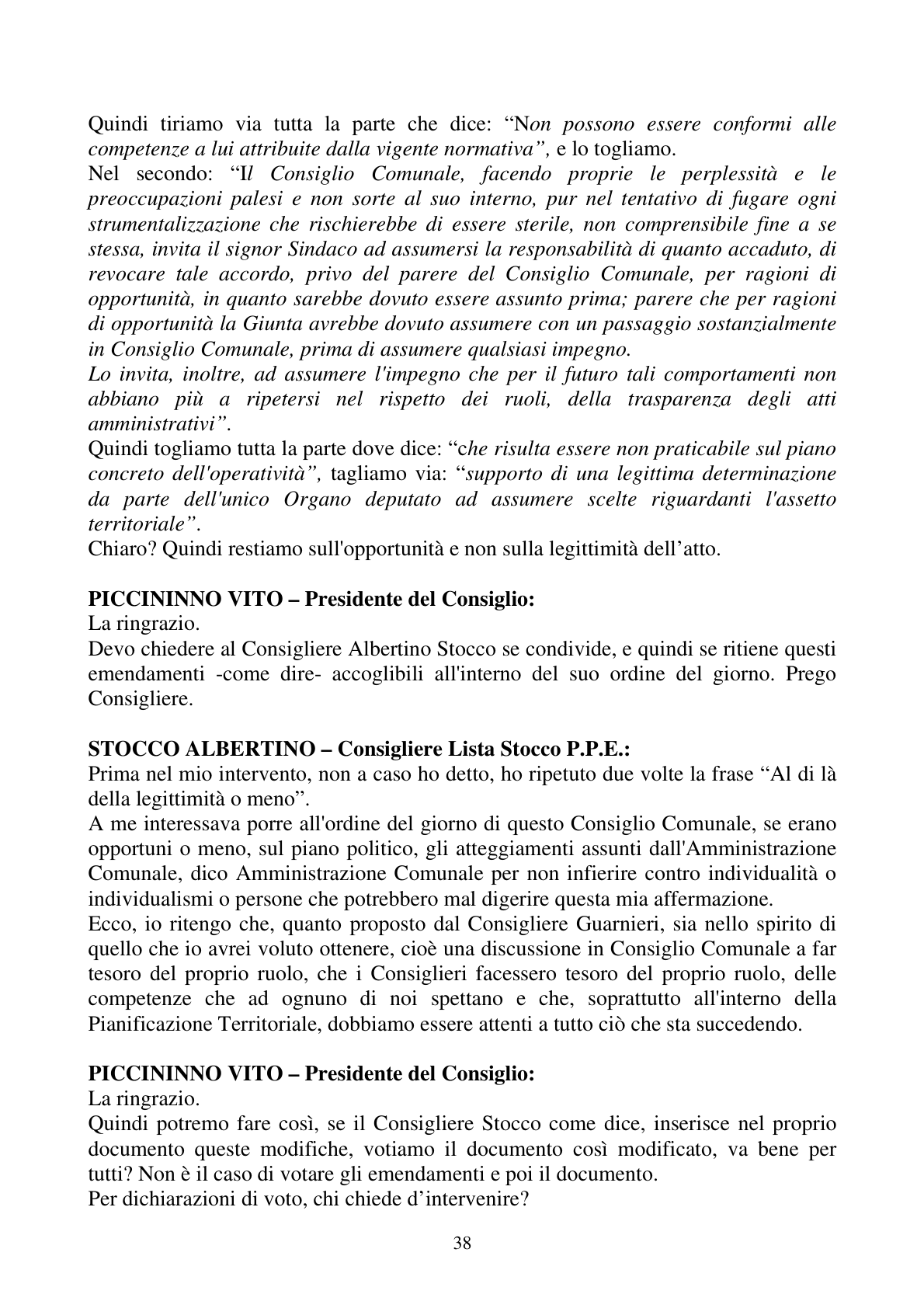 Pagina 38 del verbale
