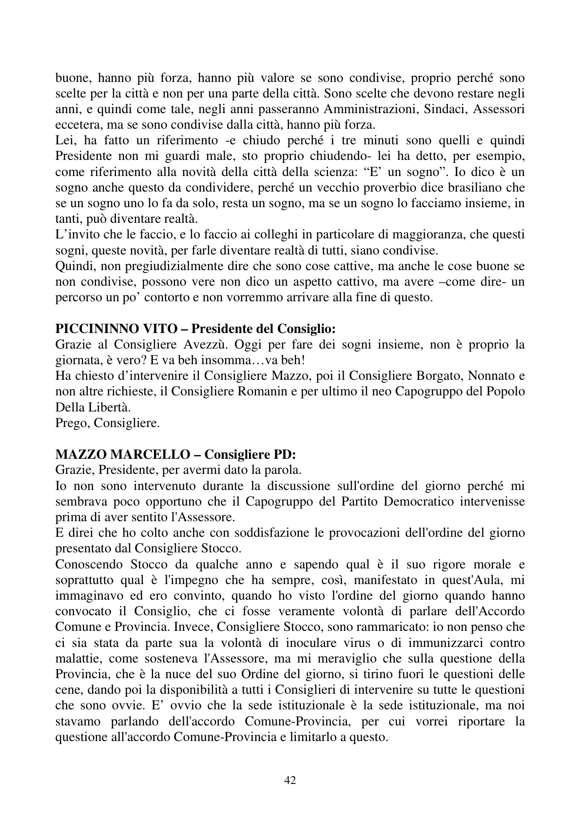 Pagina 42 del verbale