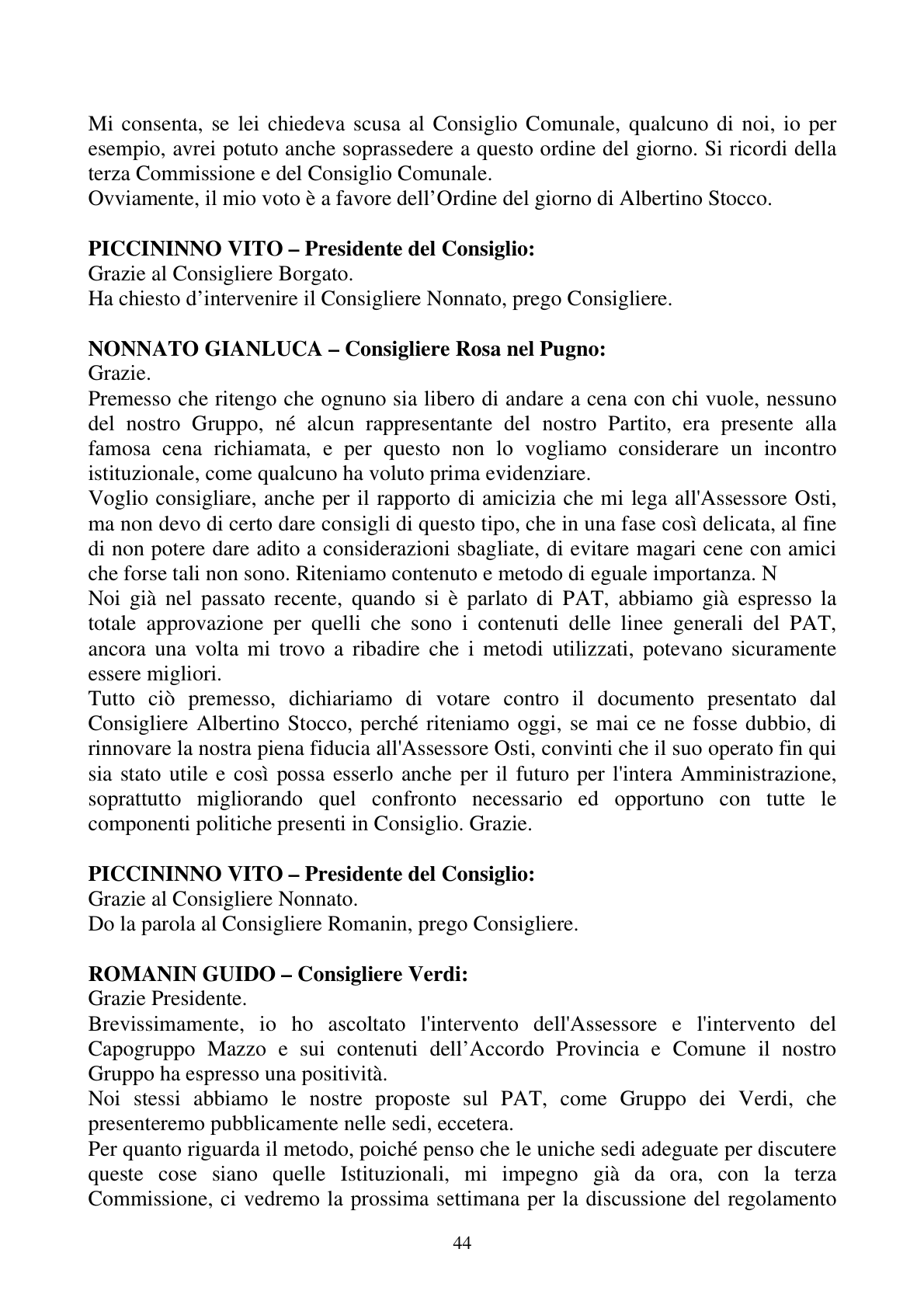 Pagina 44 del verbale
