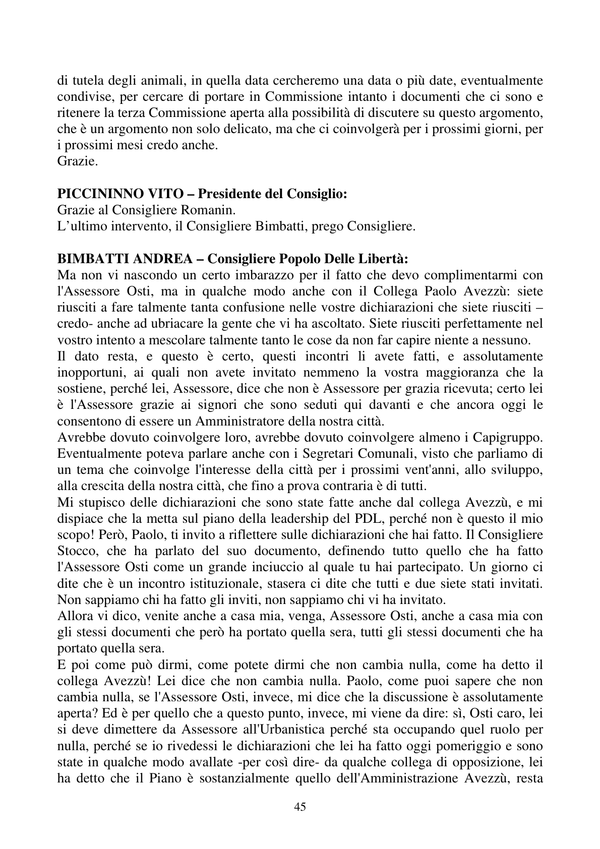 Pagina 45 del verbale