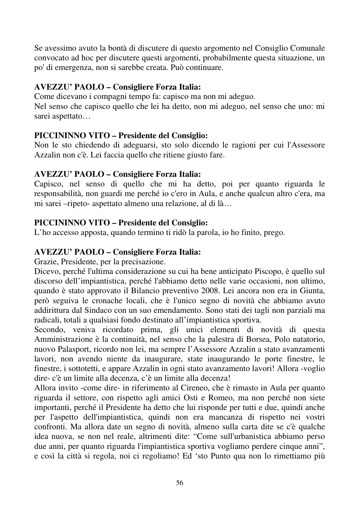 Pagina 56 del verbale