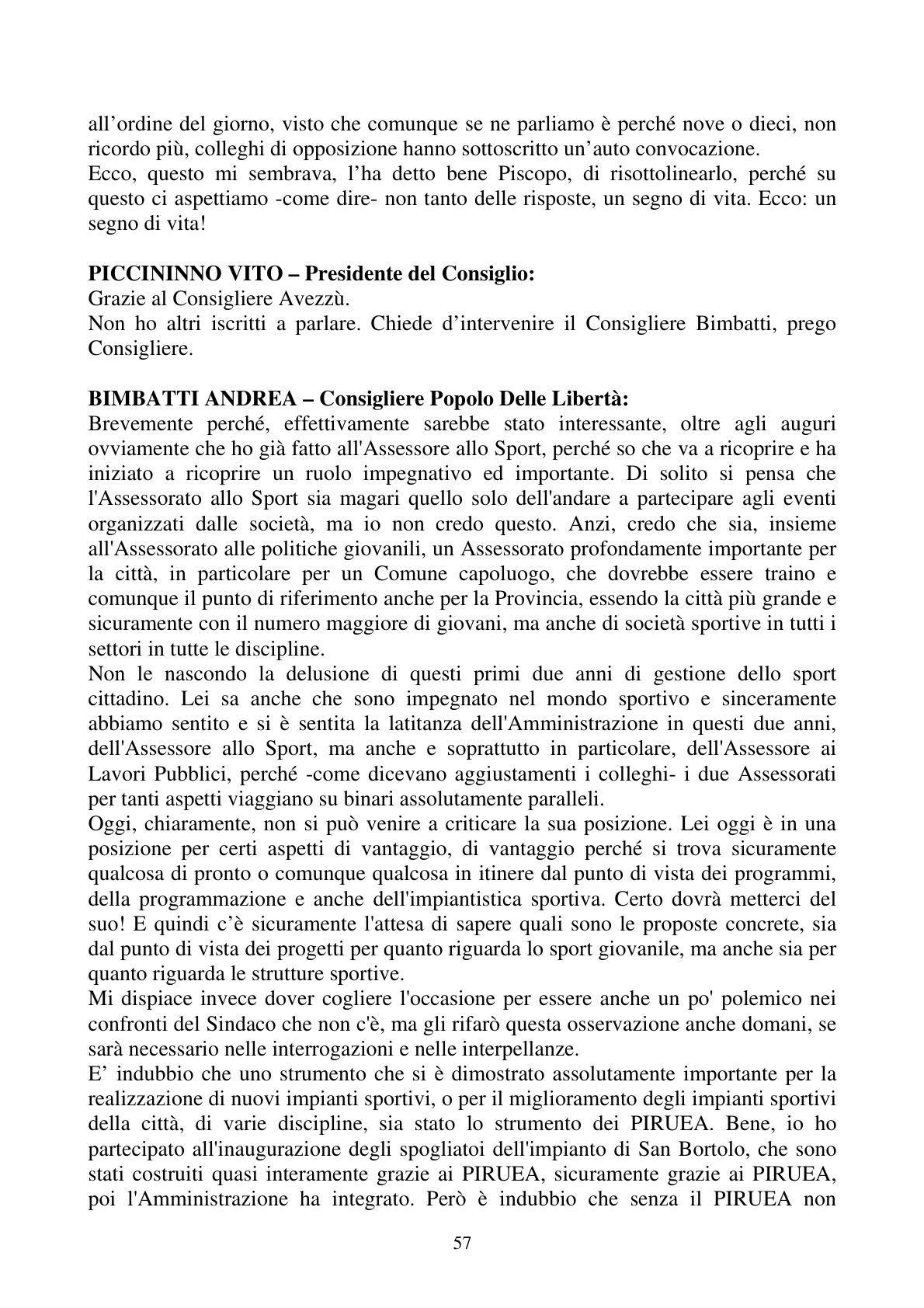 Pagina 57 del verbale