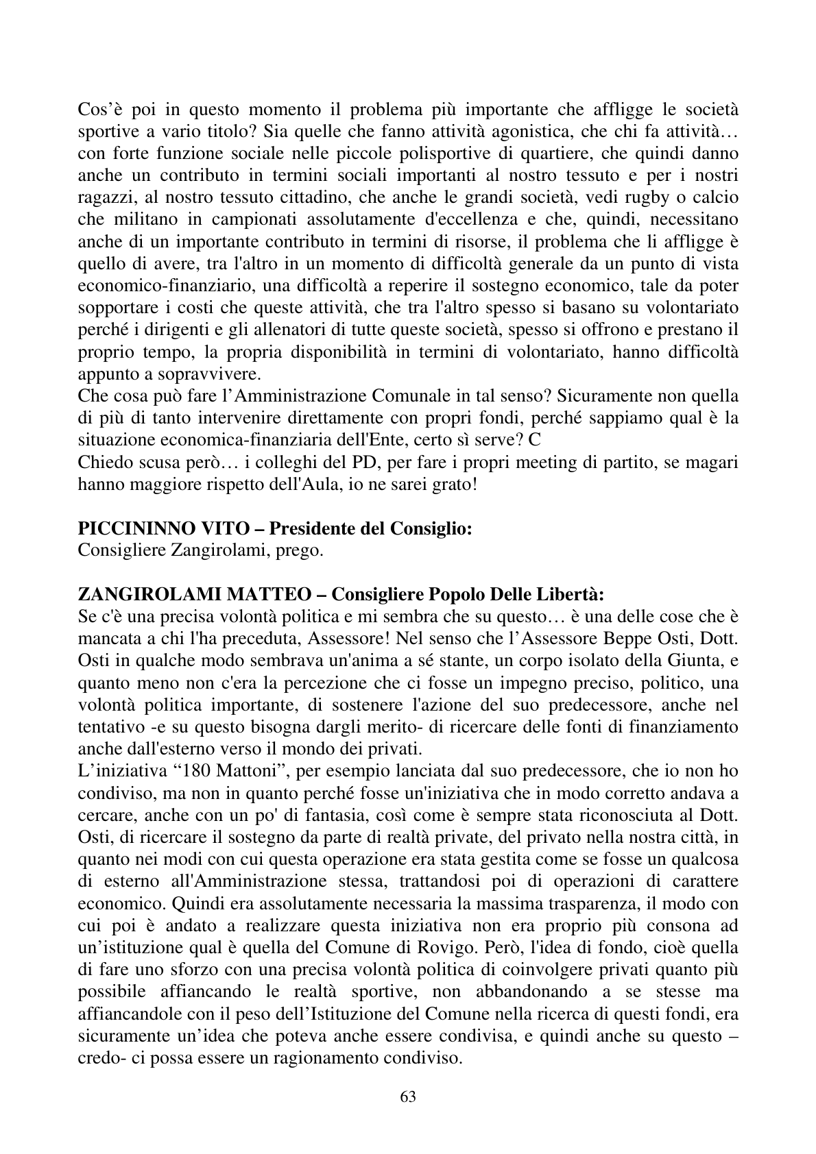 Pagina 63 del verbale