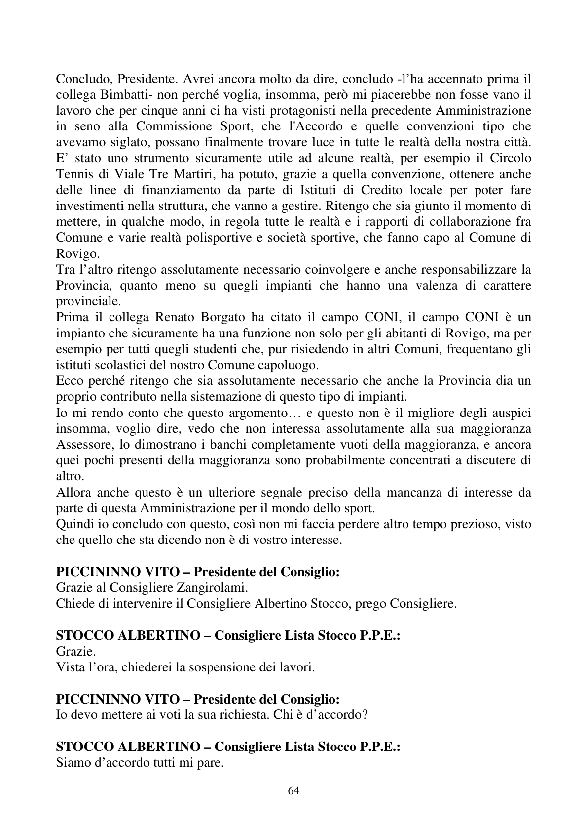 Pagina 64 del verbale