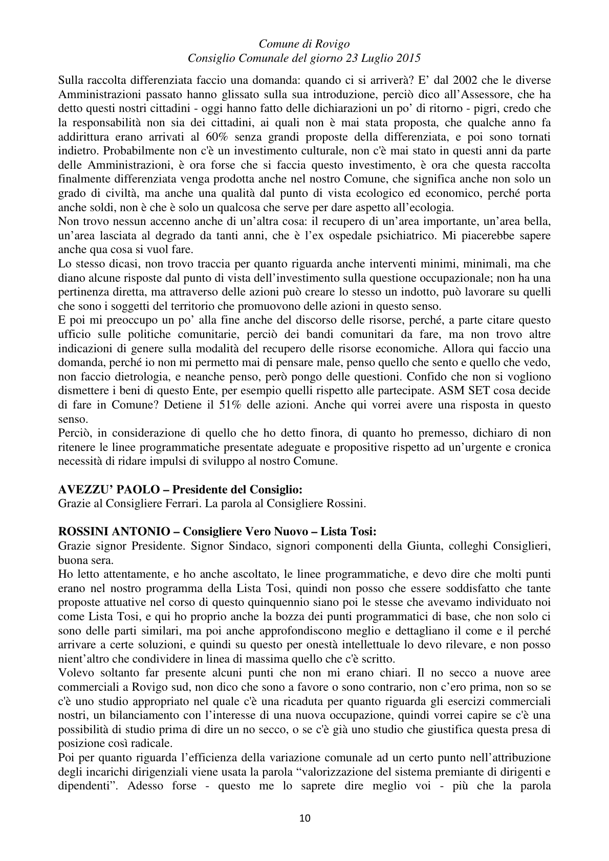 Pagina 10 del verbale