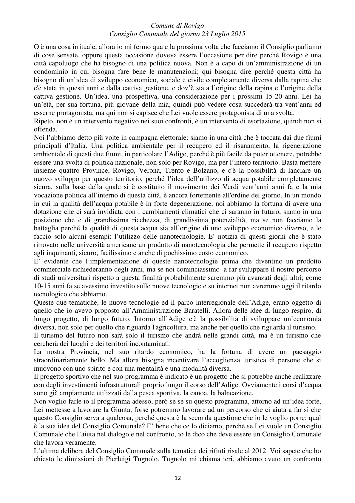 Pagina 12 del verbale