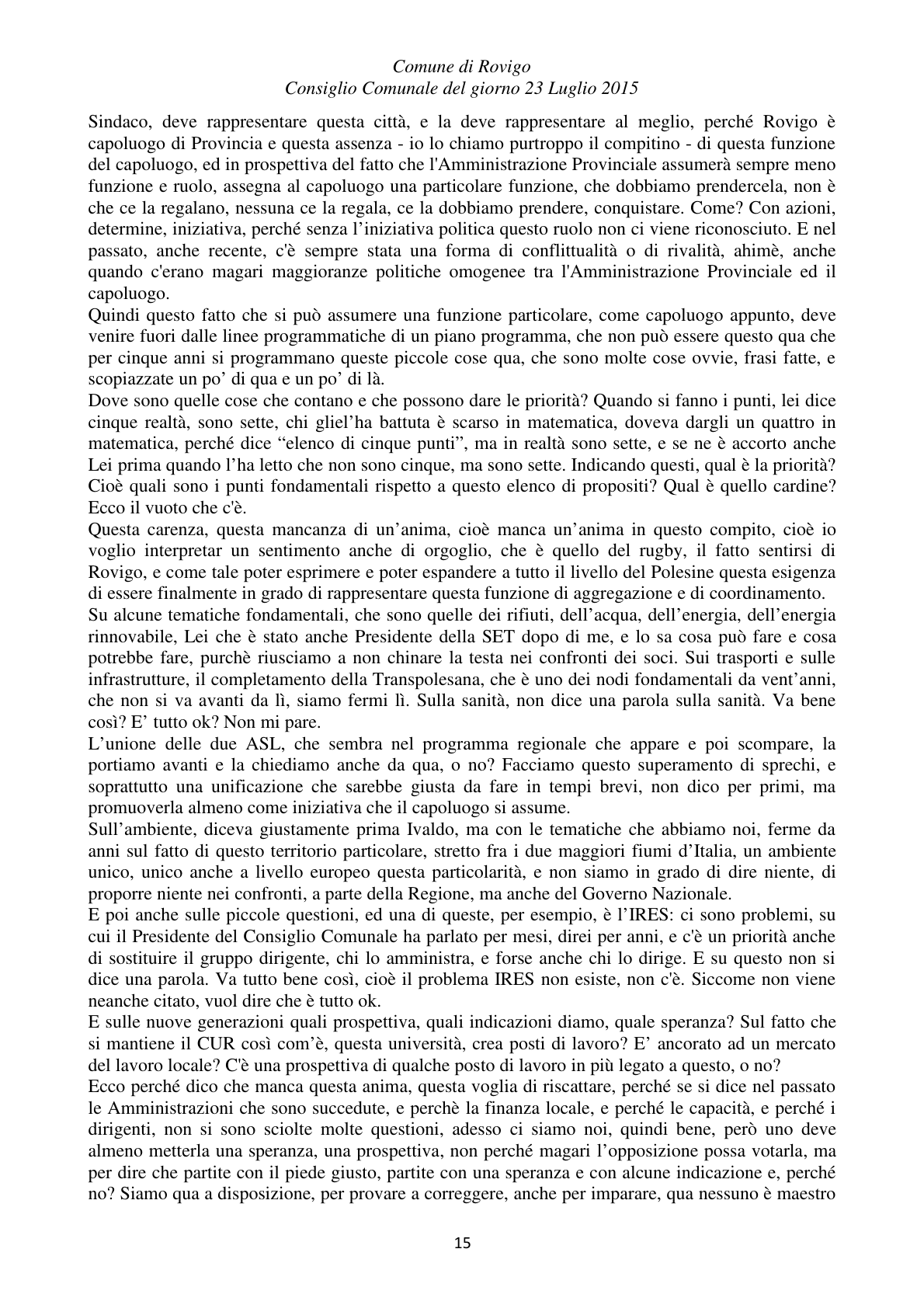 Pagina 15 del verbale