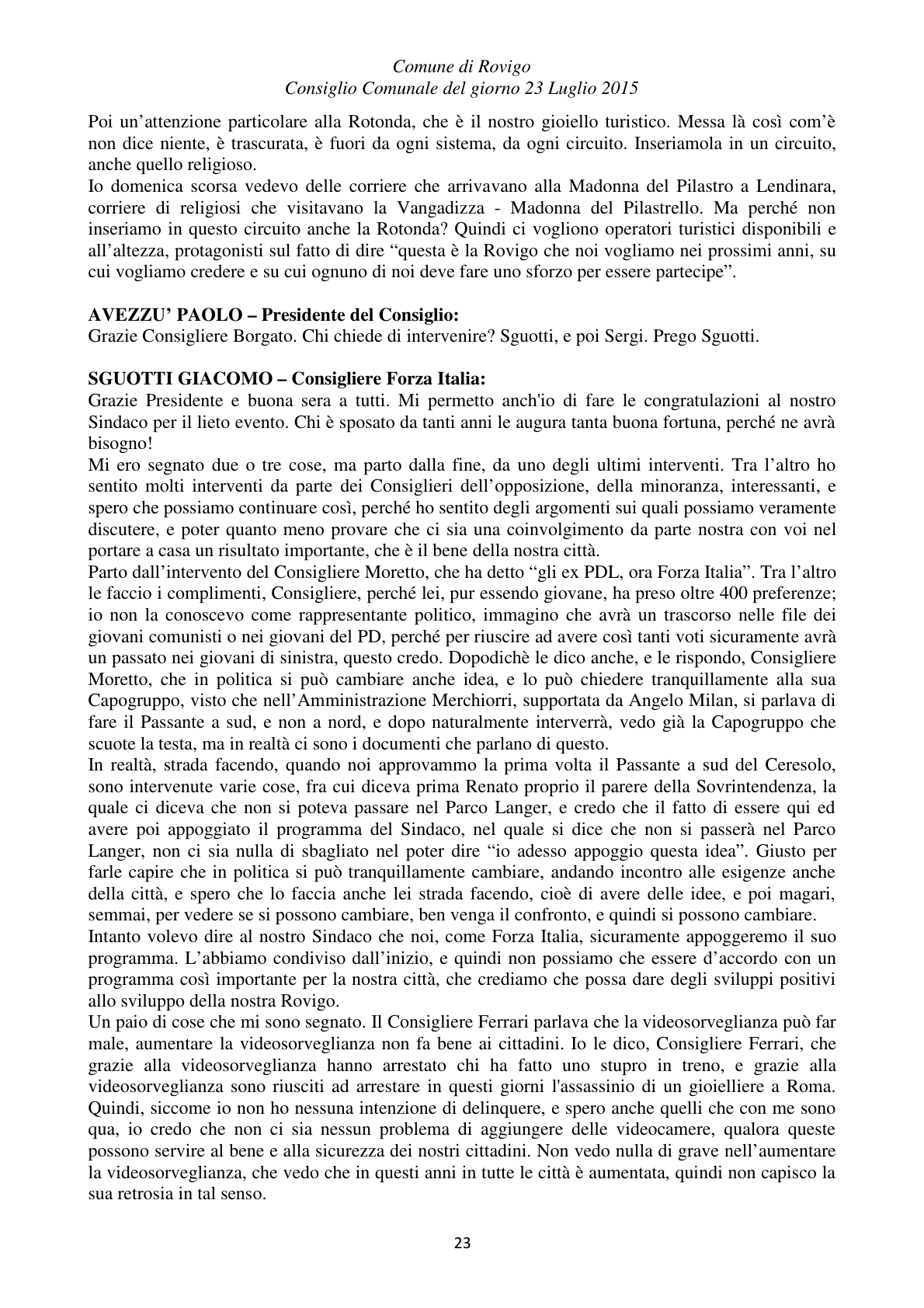 Pagina 23 del verbale