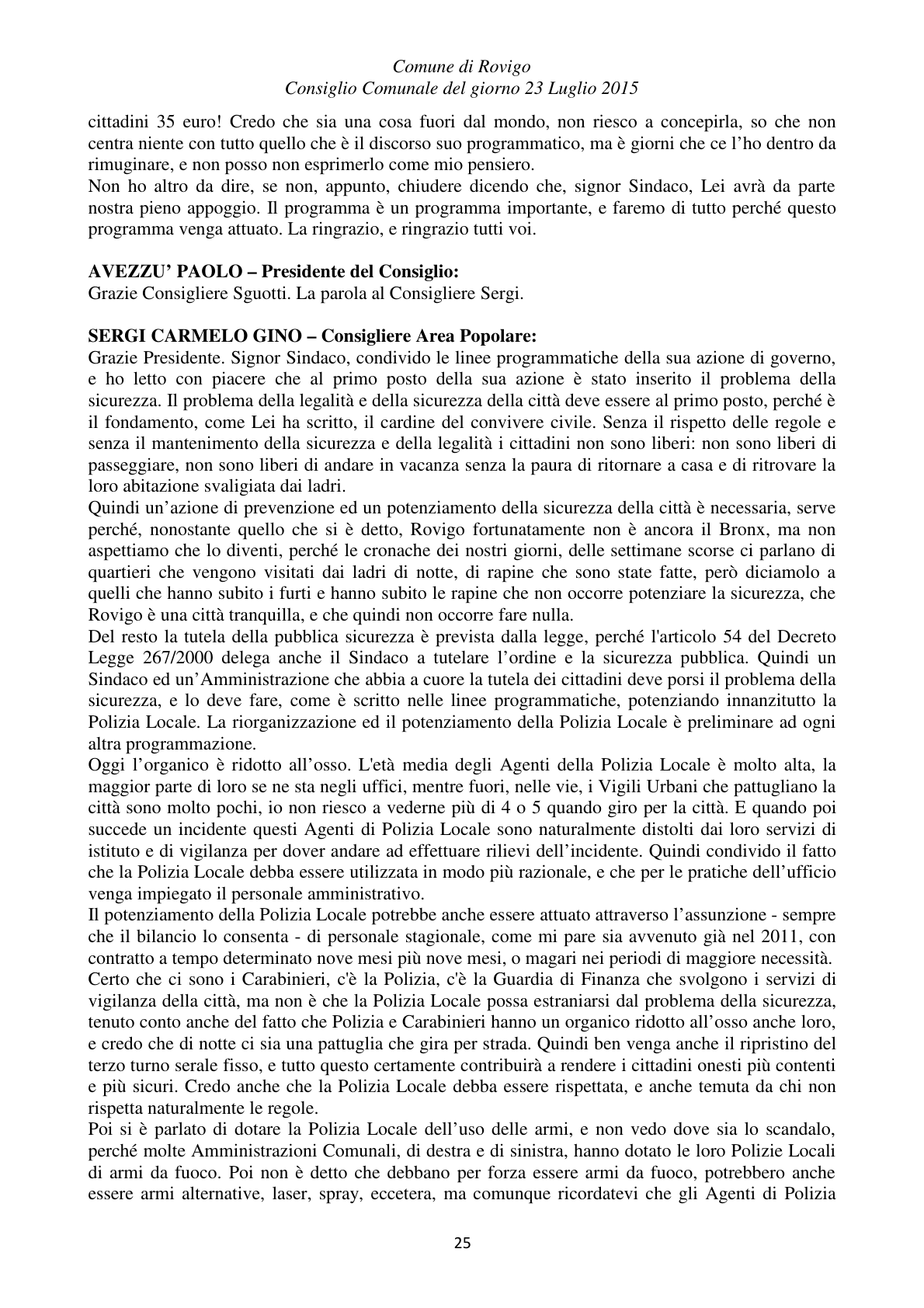Pagina 25 del verbale