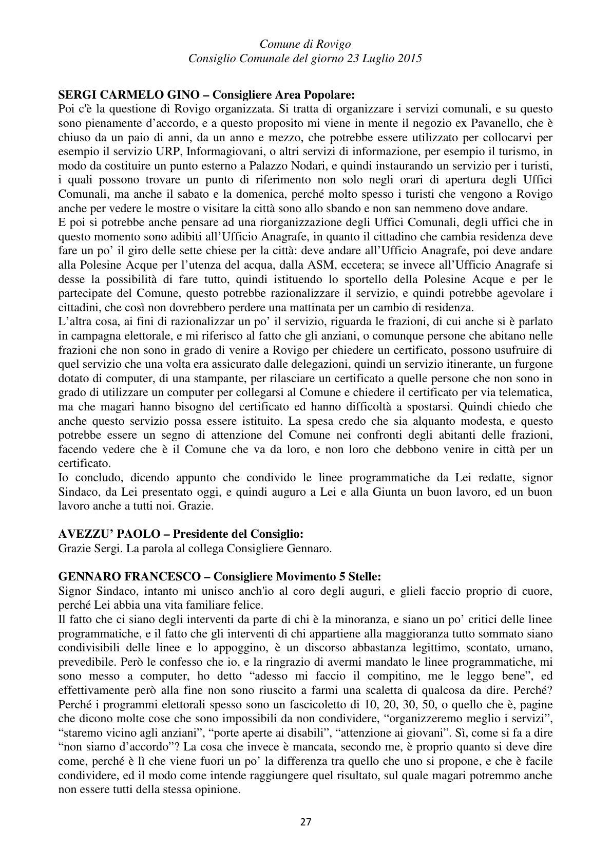 Pagina 27 del verbale