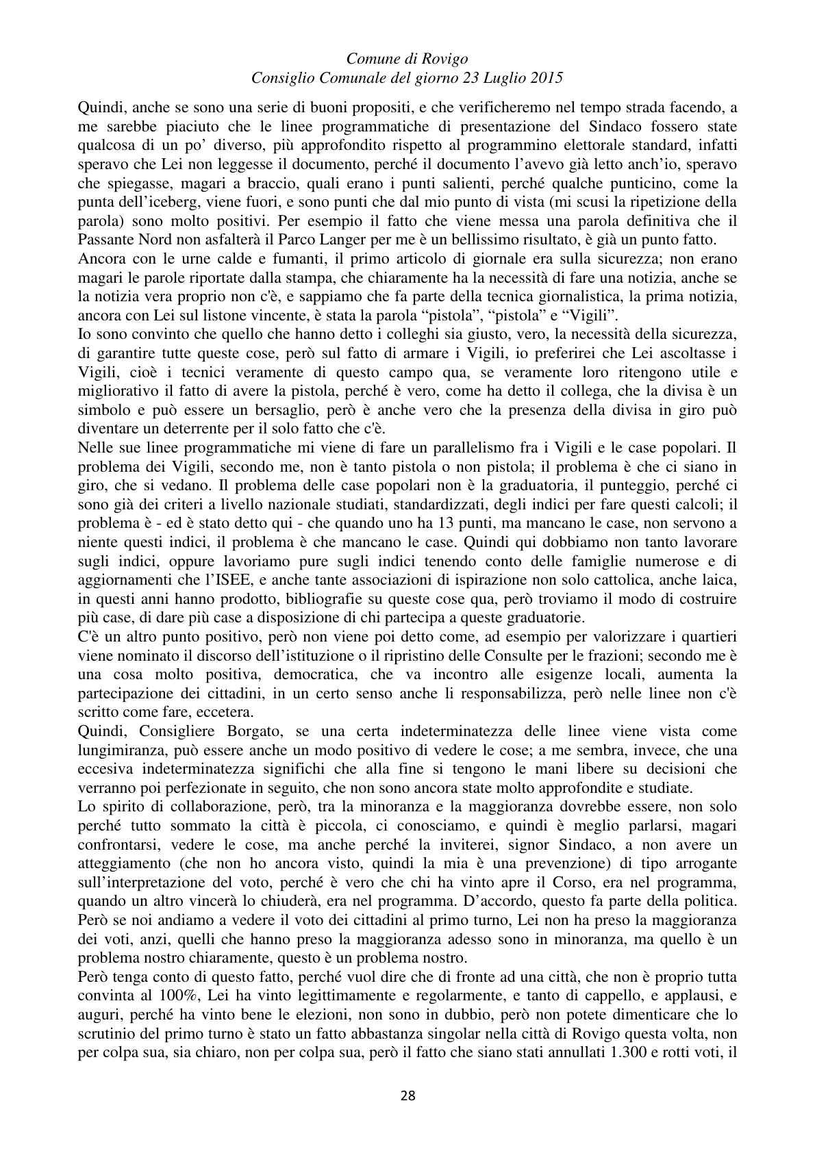 Pagina 28 del verbale