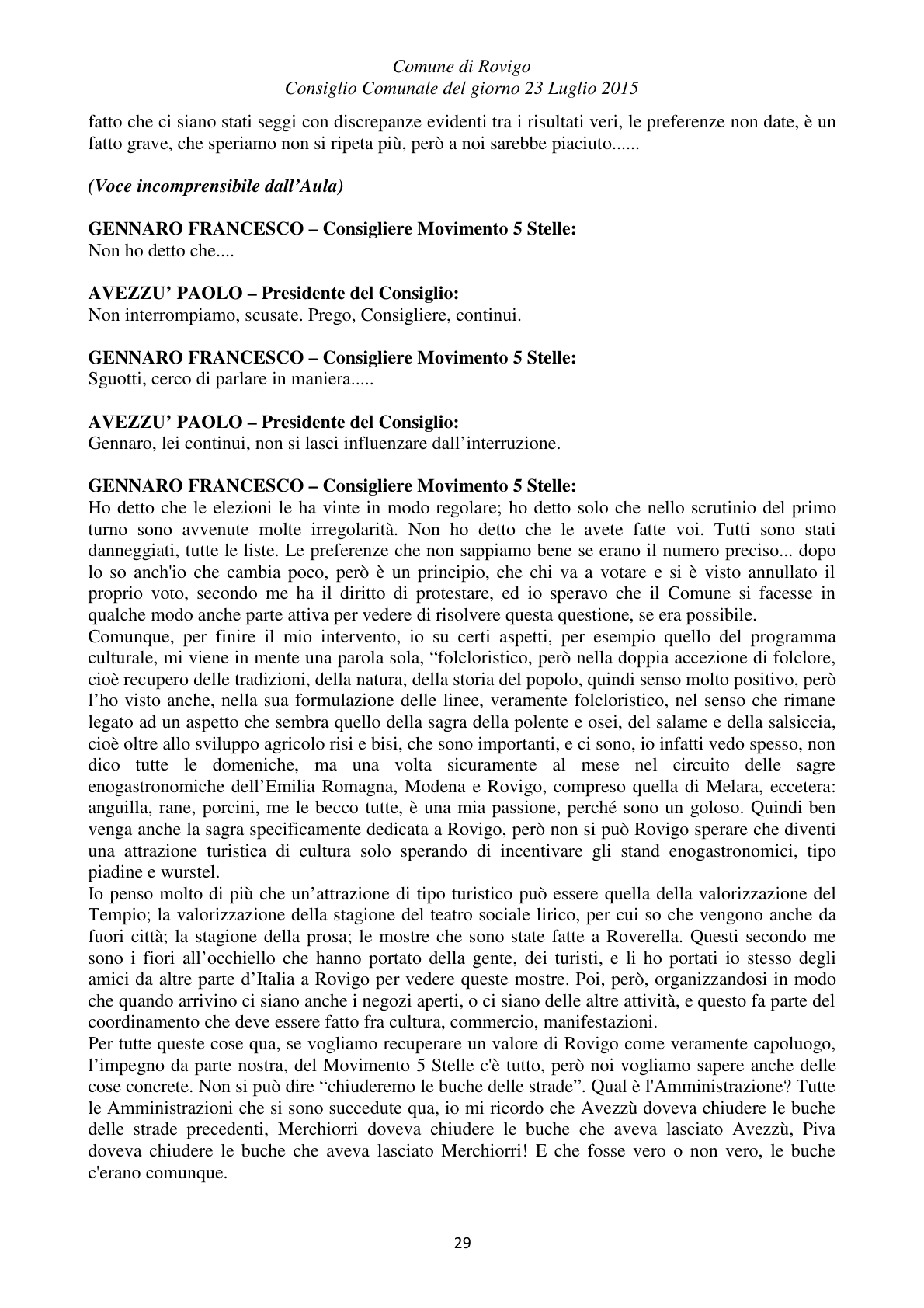 Pagina 29 del verbale