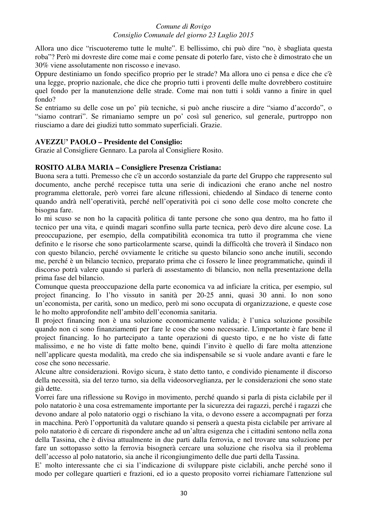 Pagina 30 del verbale