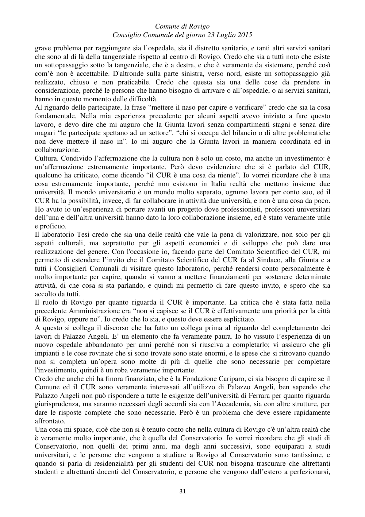 Pagina 31 del verbale