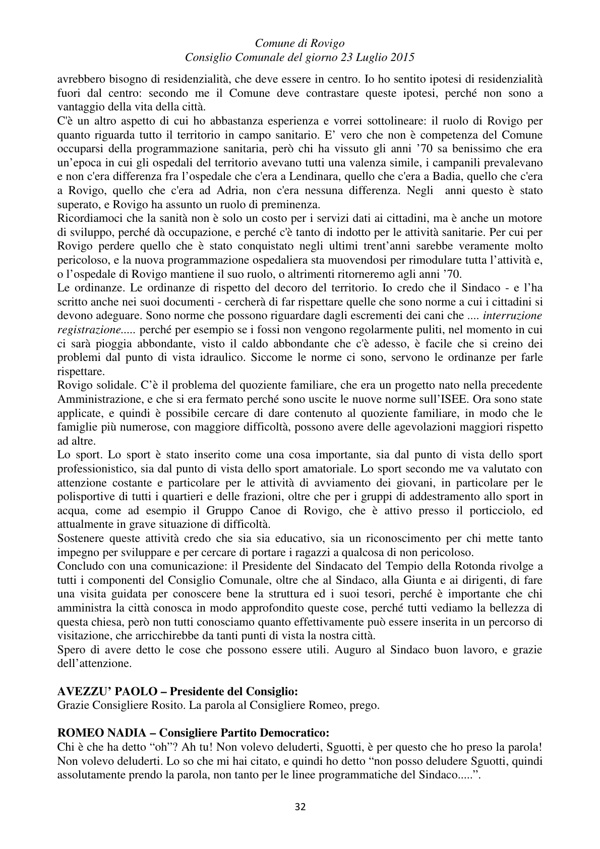 Pagina 32 del verbale