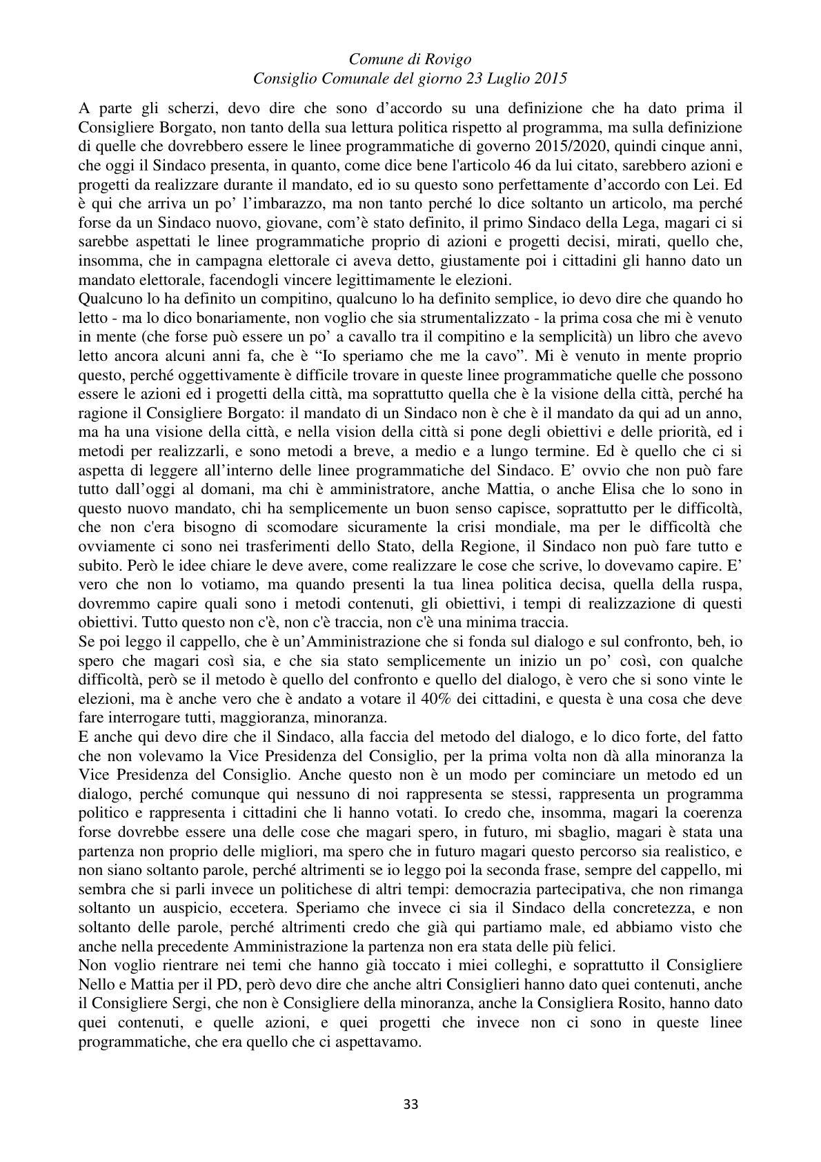 Pagina 33 del verbale