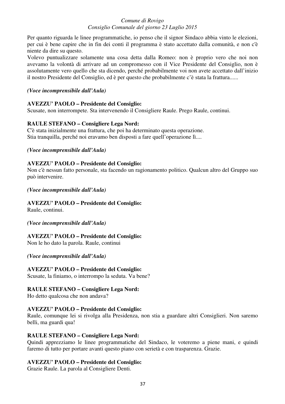 Pagina 37 del verbale